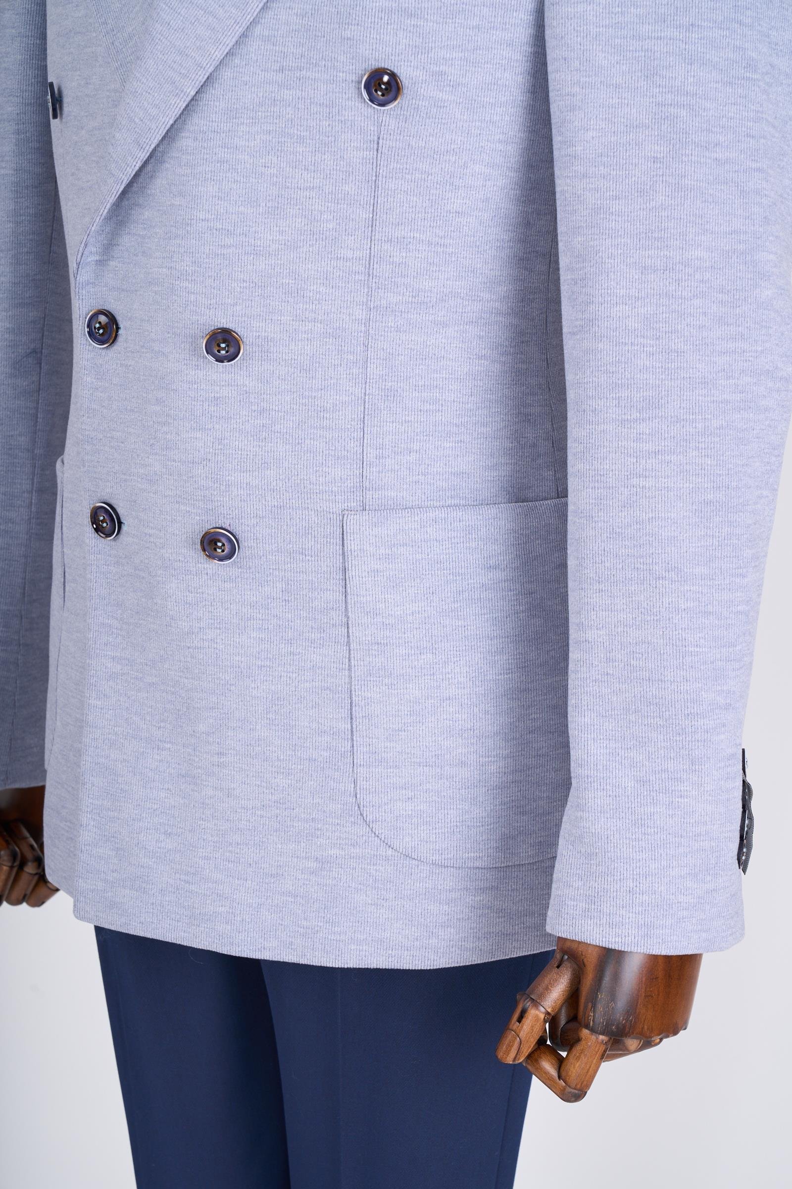 Sky-Blue Double Breasted Blazer