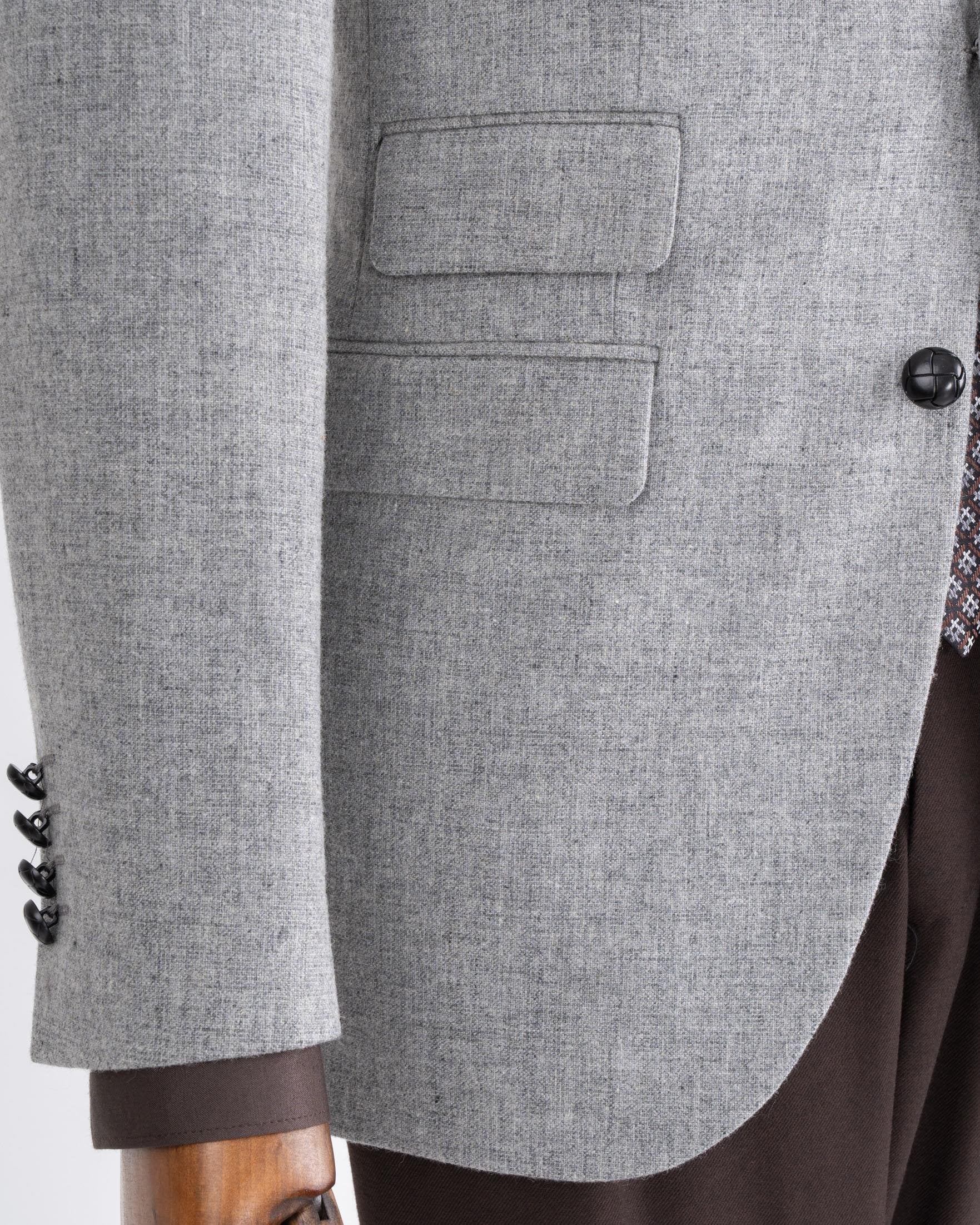 Grey Single Breasted Blazer