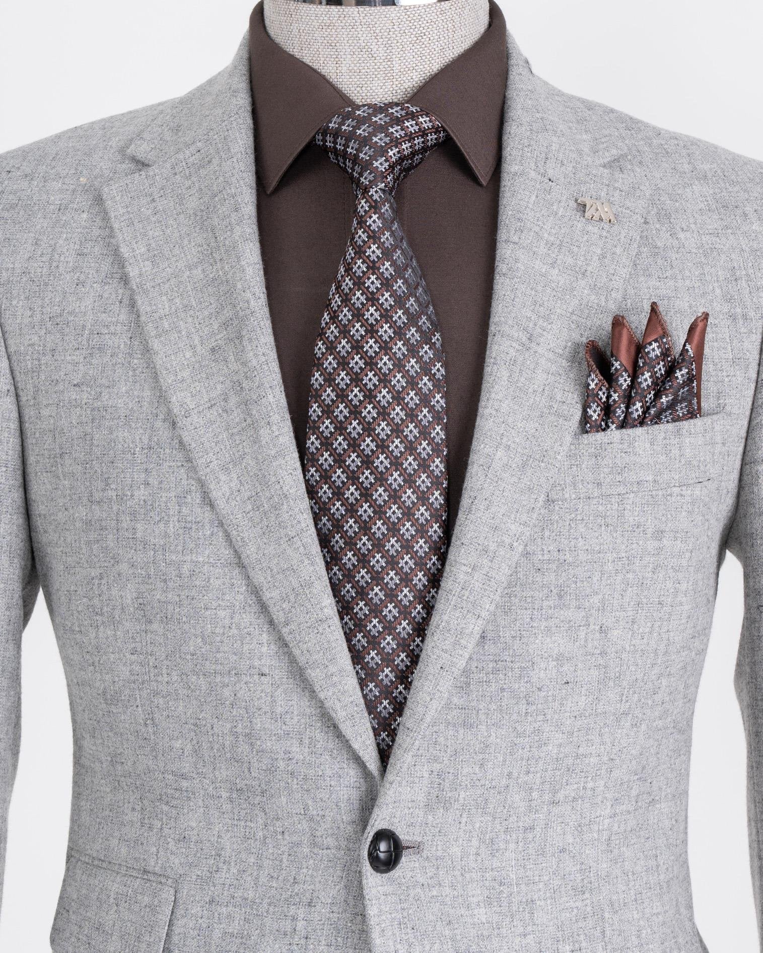 Grey Single Breasted Blazer
