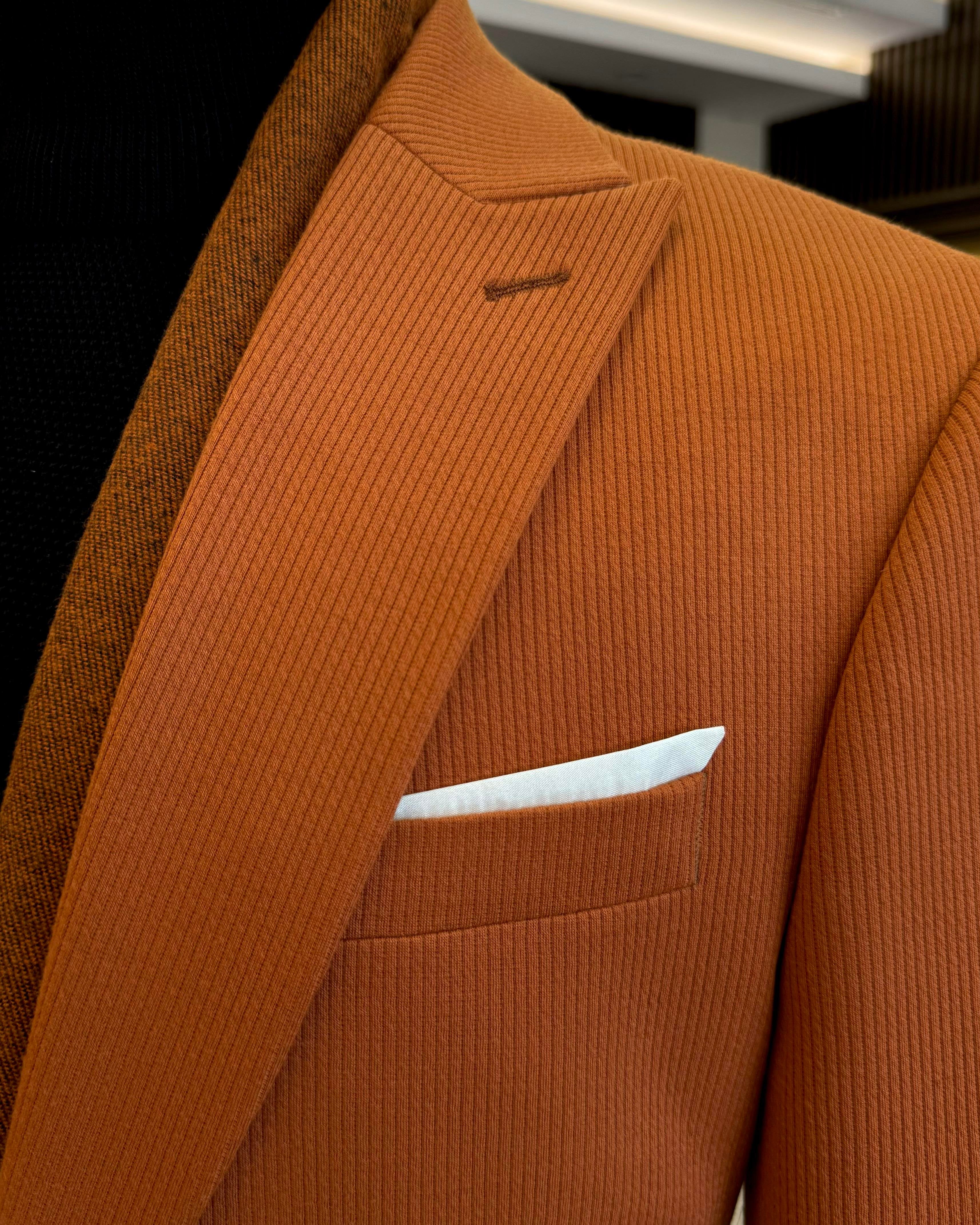 Orange Single Breasted Blazer