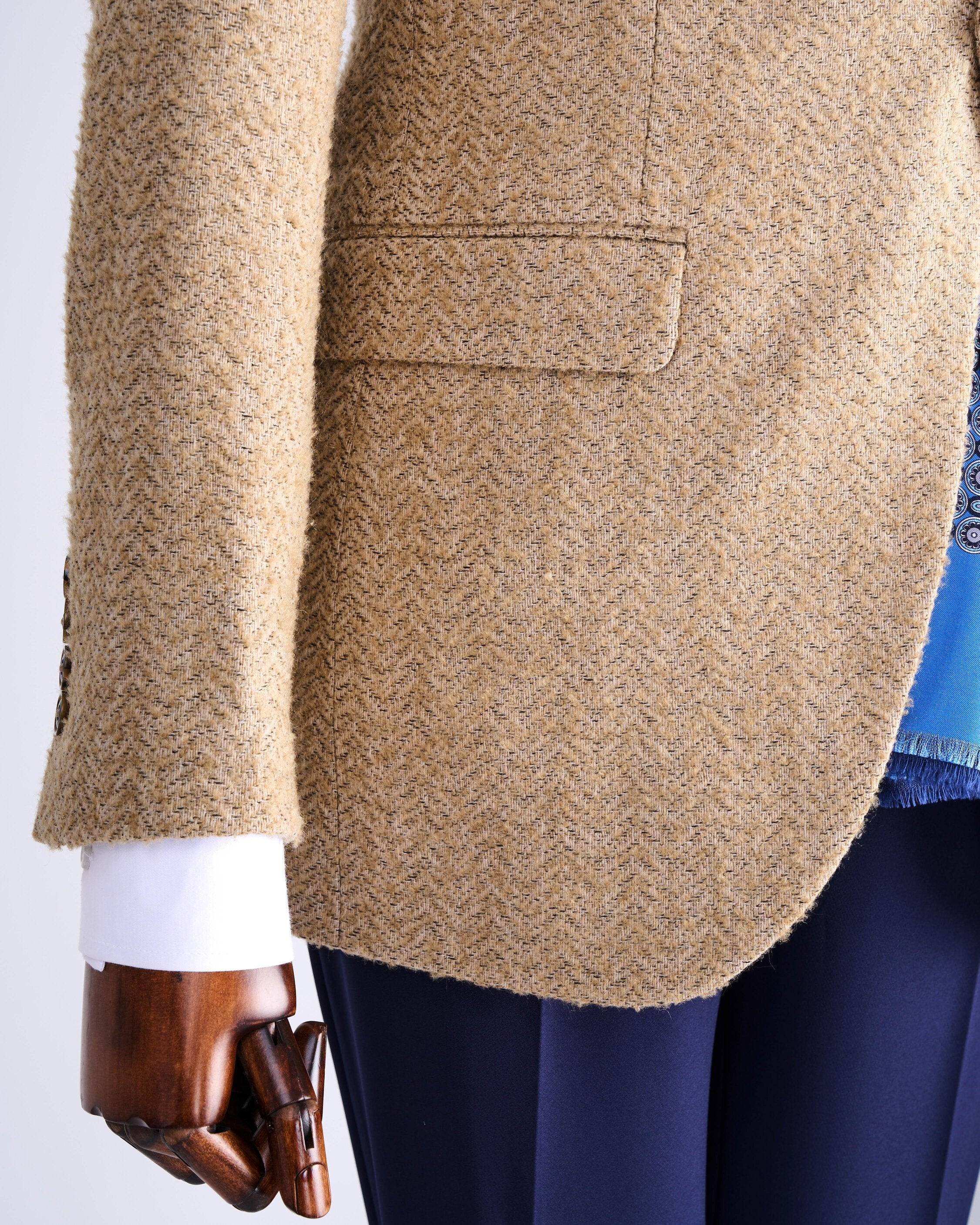 Beige Single Breasted Blazer