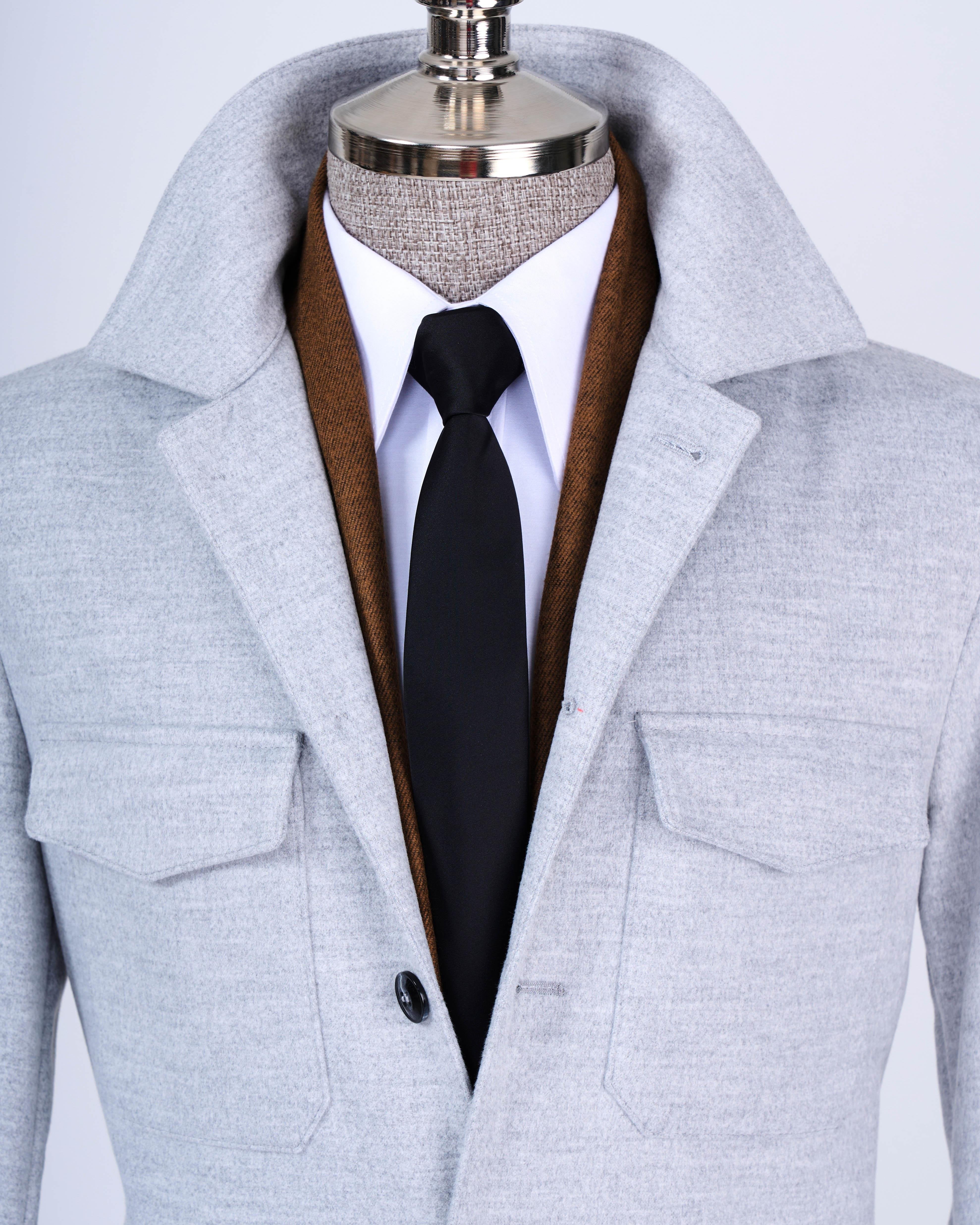 Grey Single Breasted Blazer