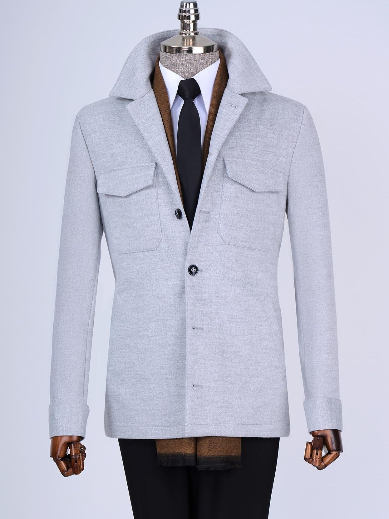 Grey Single Breasted Blazer