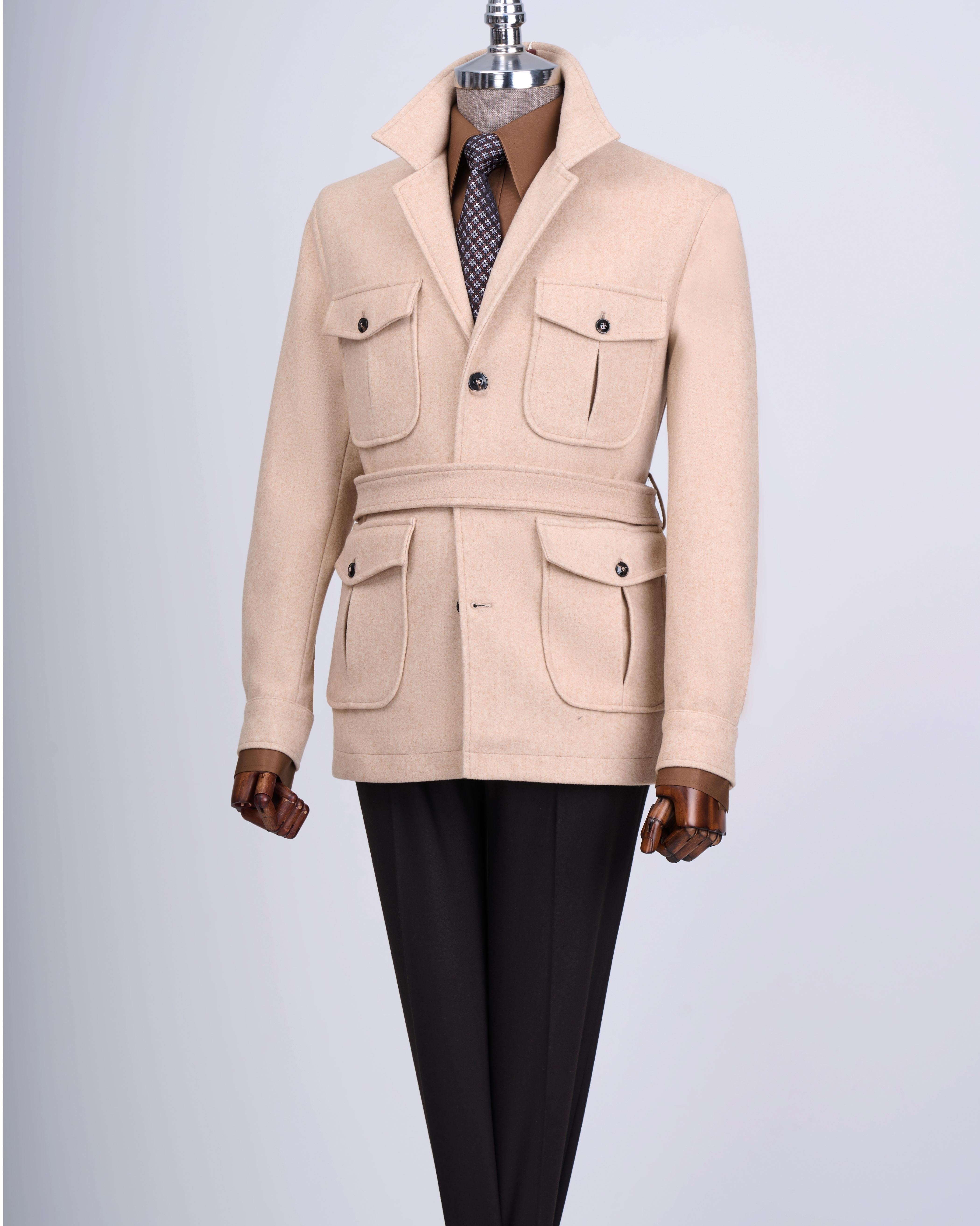 Beige Single Breasted Blazer