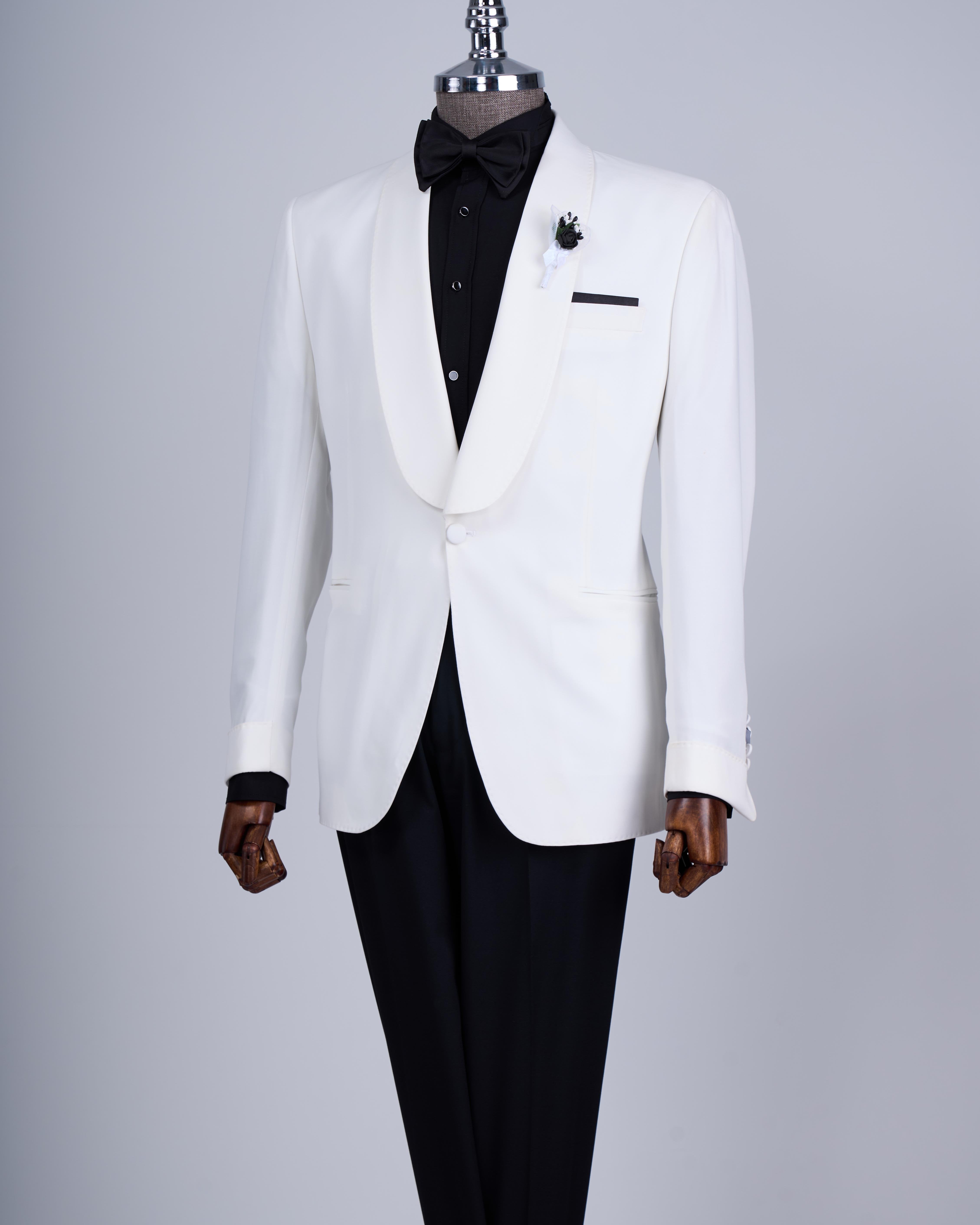 White Slim-Fit Tuxedo 2-Piece