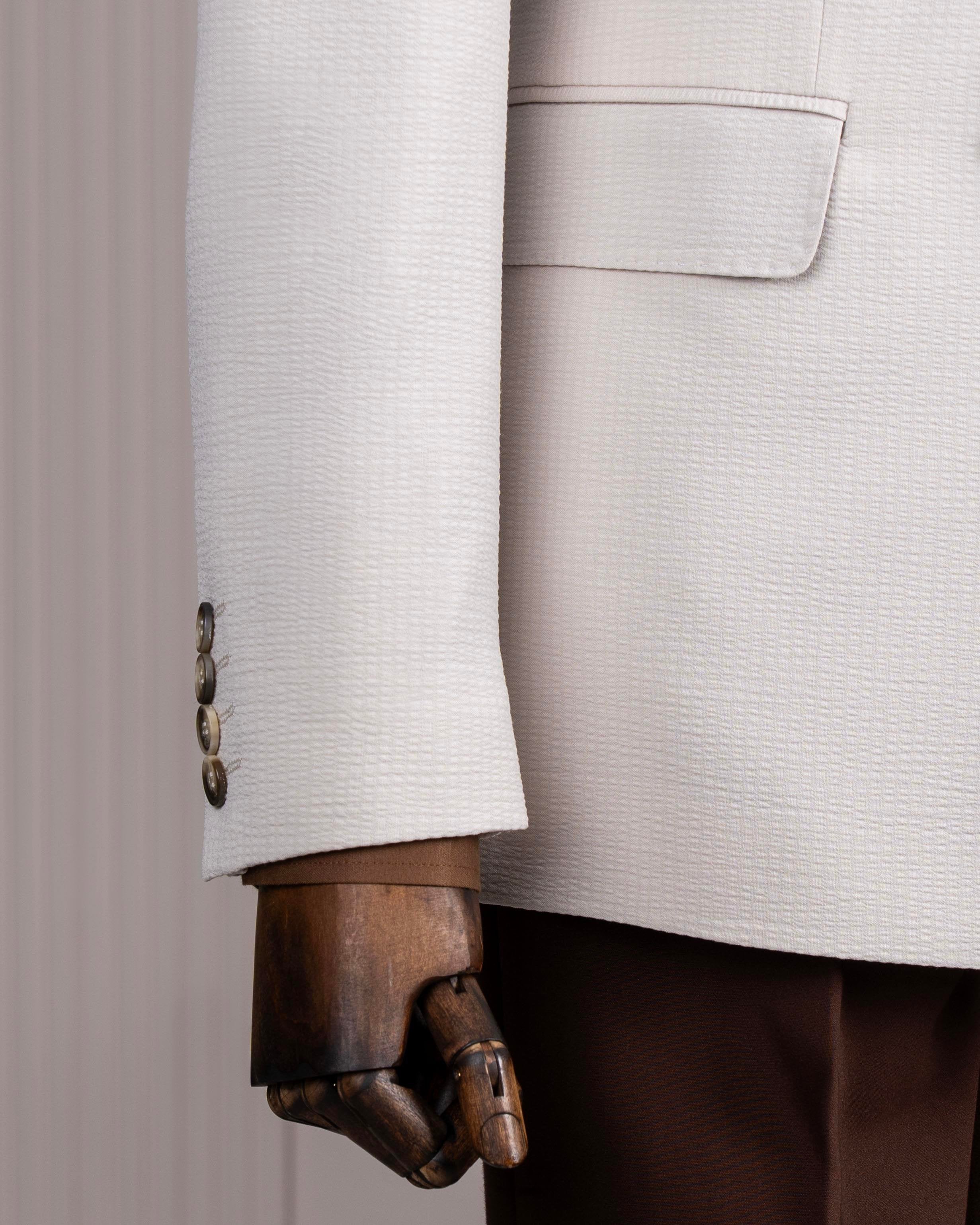 Beige Double Breasted Blazer
