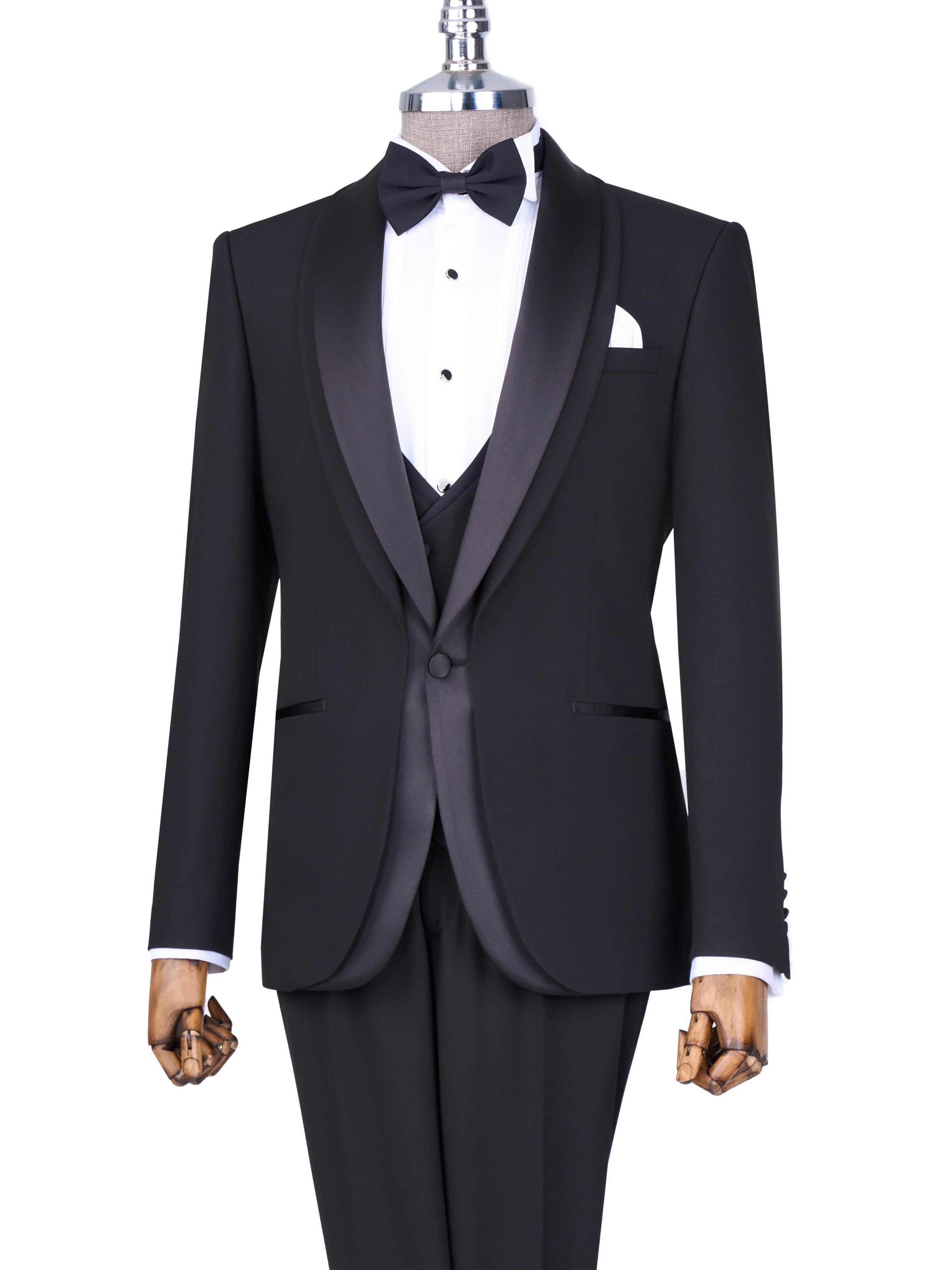 Black Slim-Fit Tuxedo 3-Piece