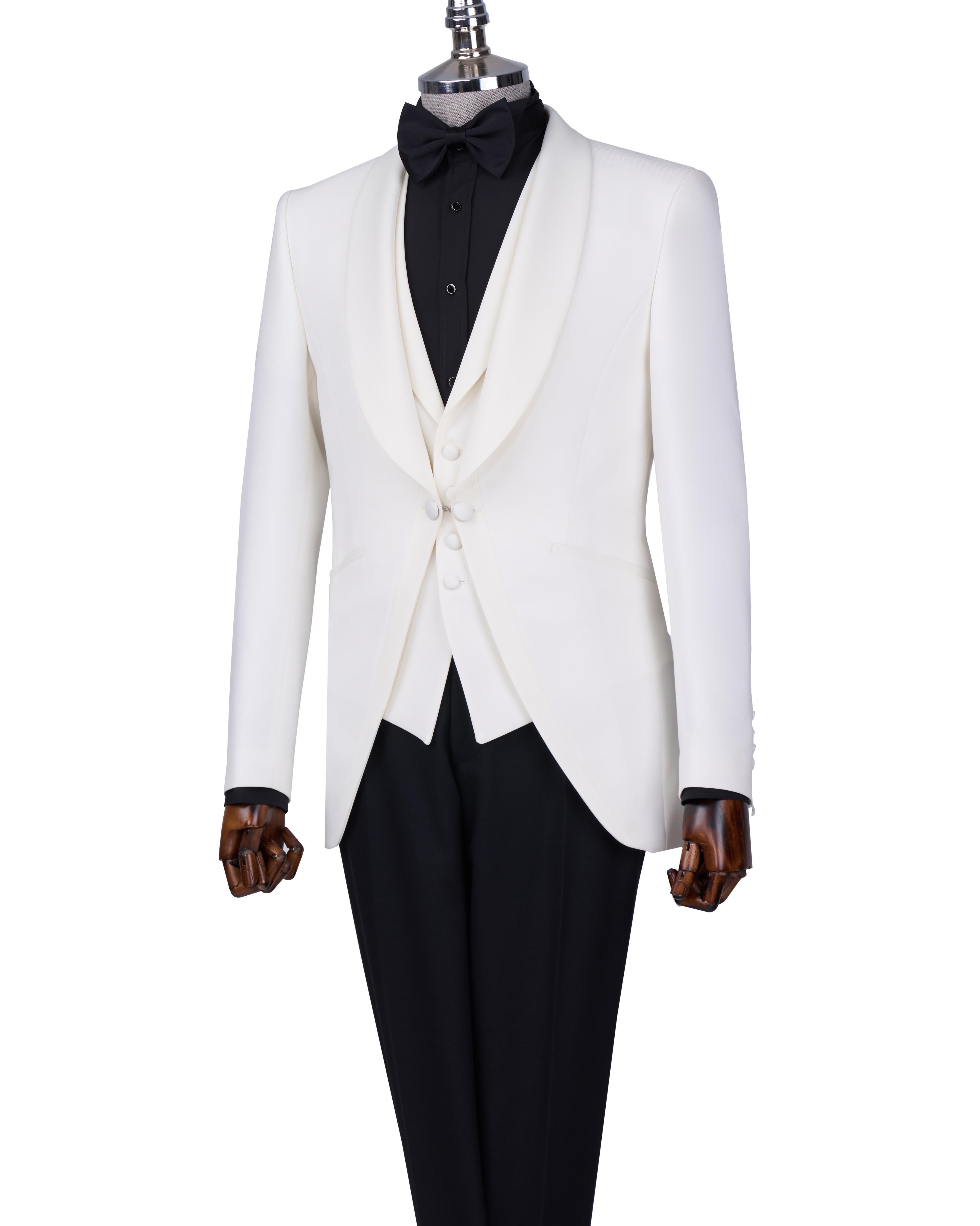 White Slim-Fit Tuxedo 3-Piece
