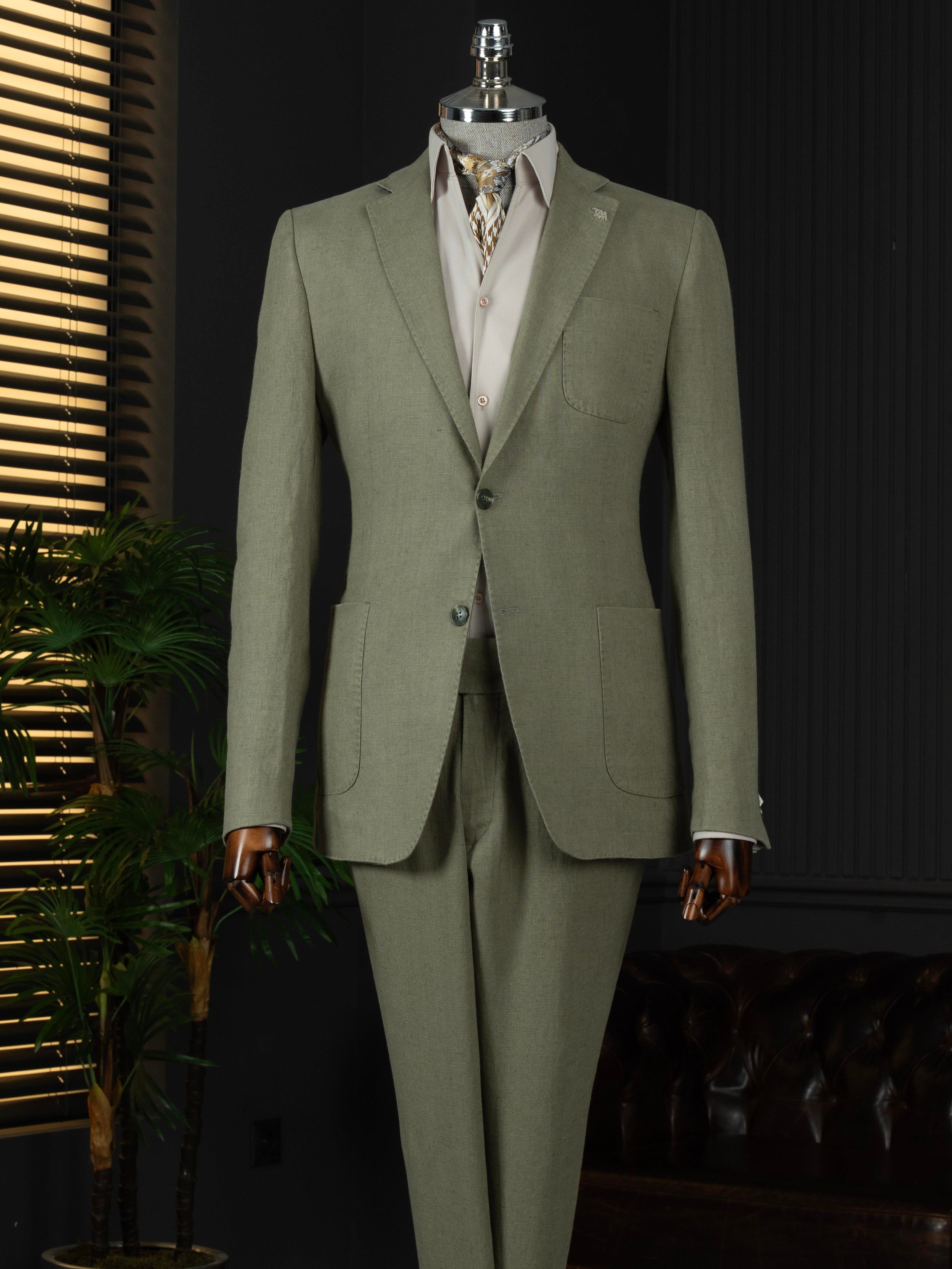 Khaki Single Breasted Blazer