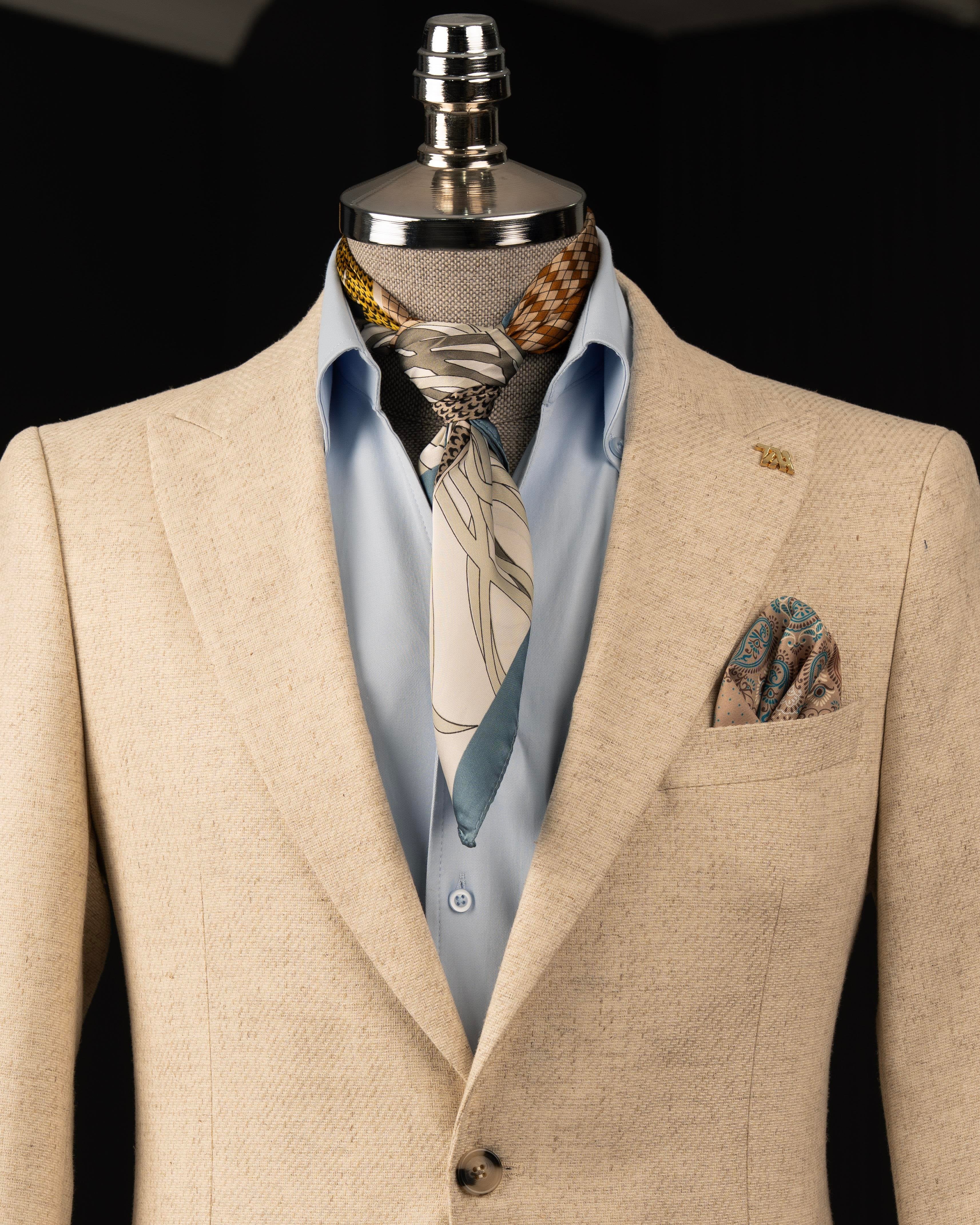 Beige Single Breasted Blazer