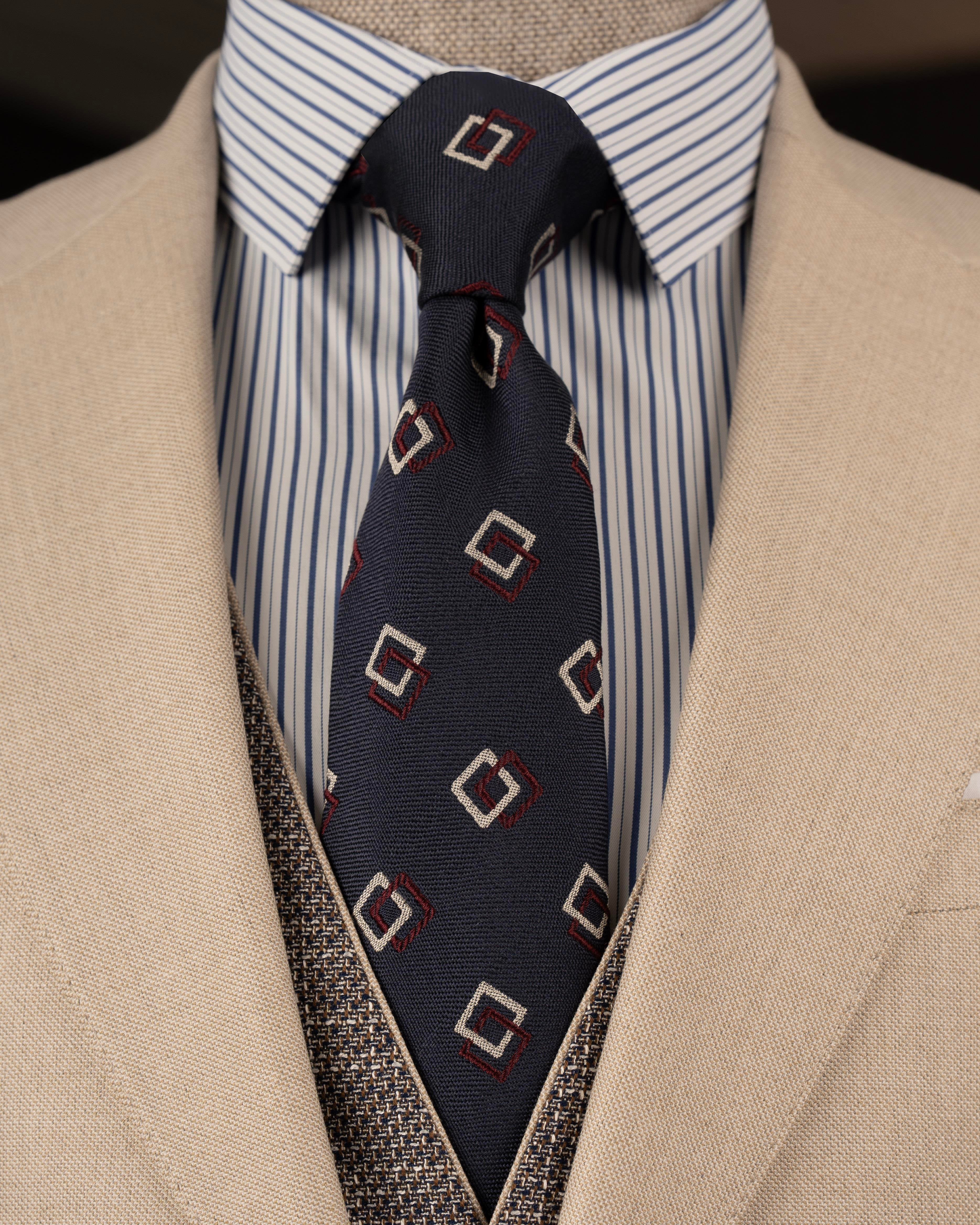 VIOSSI beige slim-fit 3-piece suit front view - italian suit styles perfect for formal occasions and weddings
