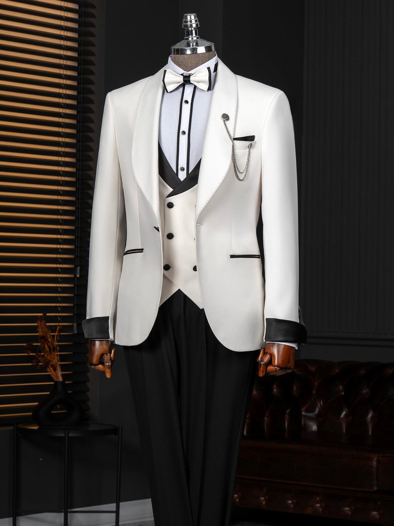 Light Beige Slim-Fit Tuxedo 3-Piece