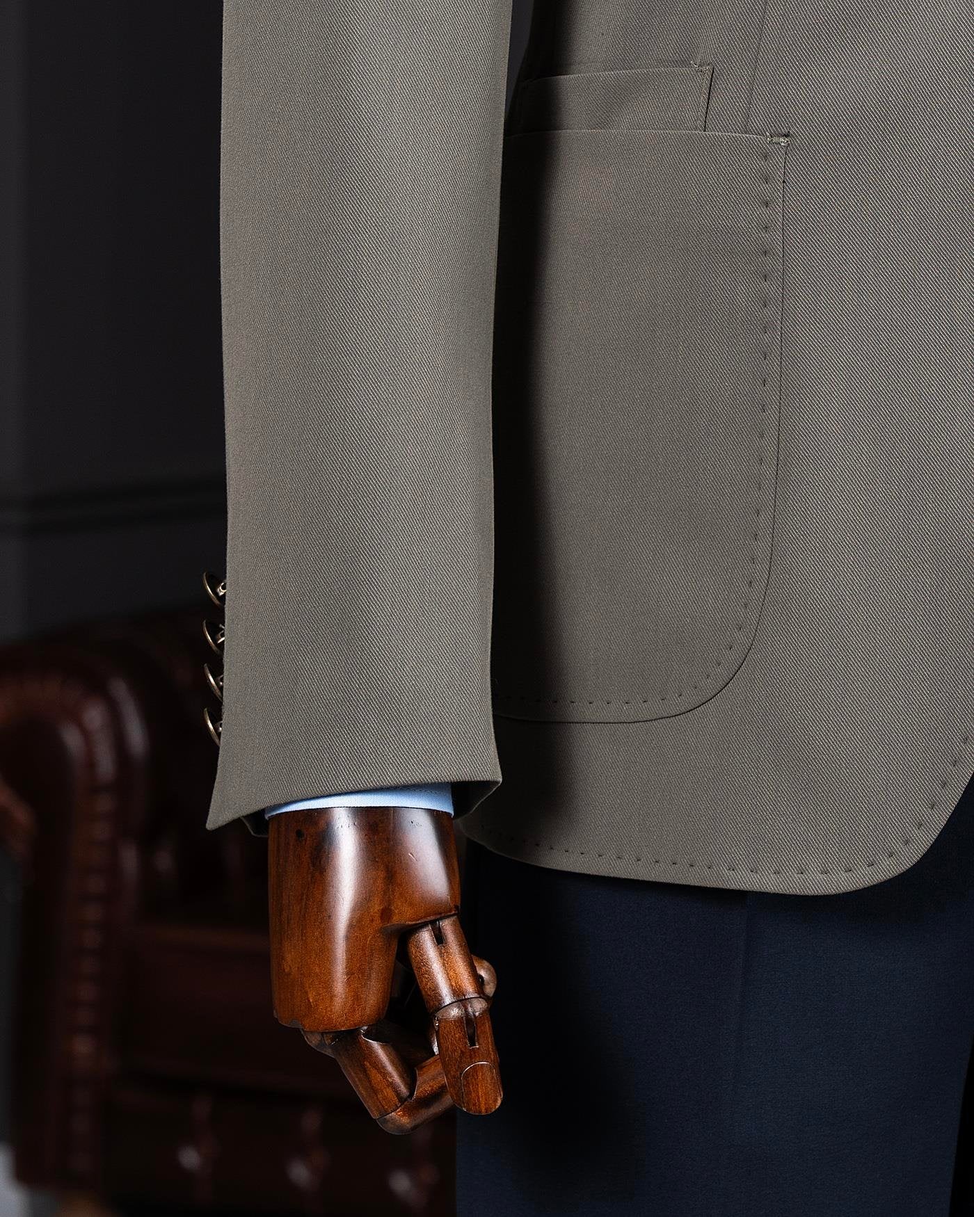 Khaki Single Breasted Blazer