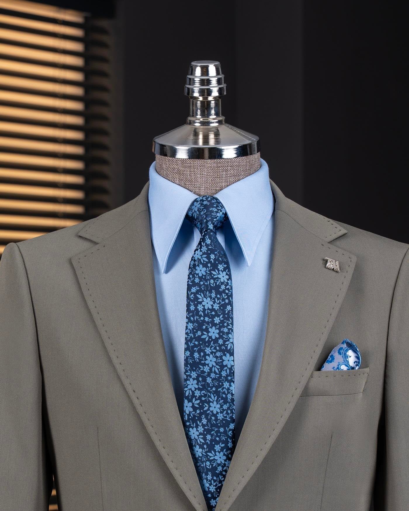 Khaki Single Breasted Blazer