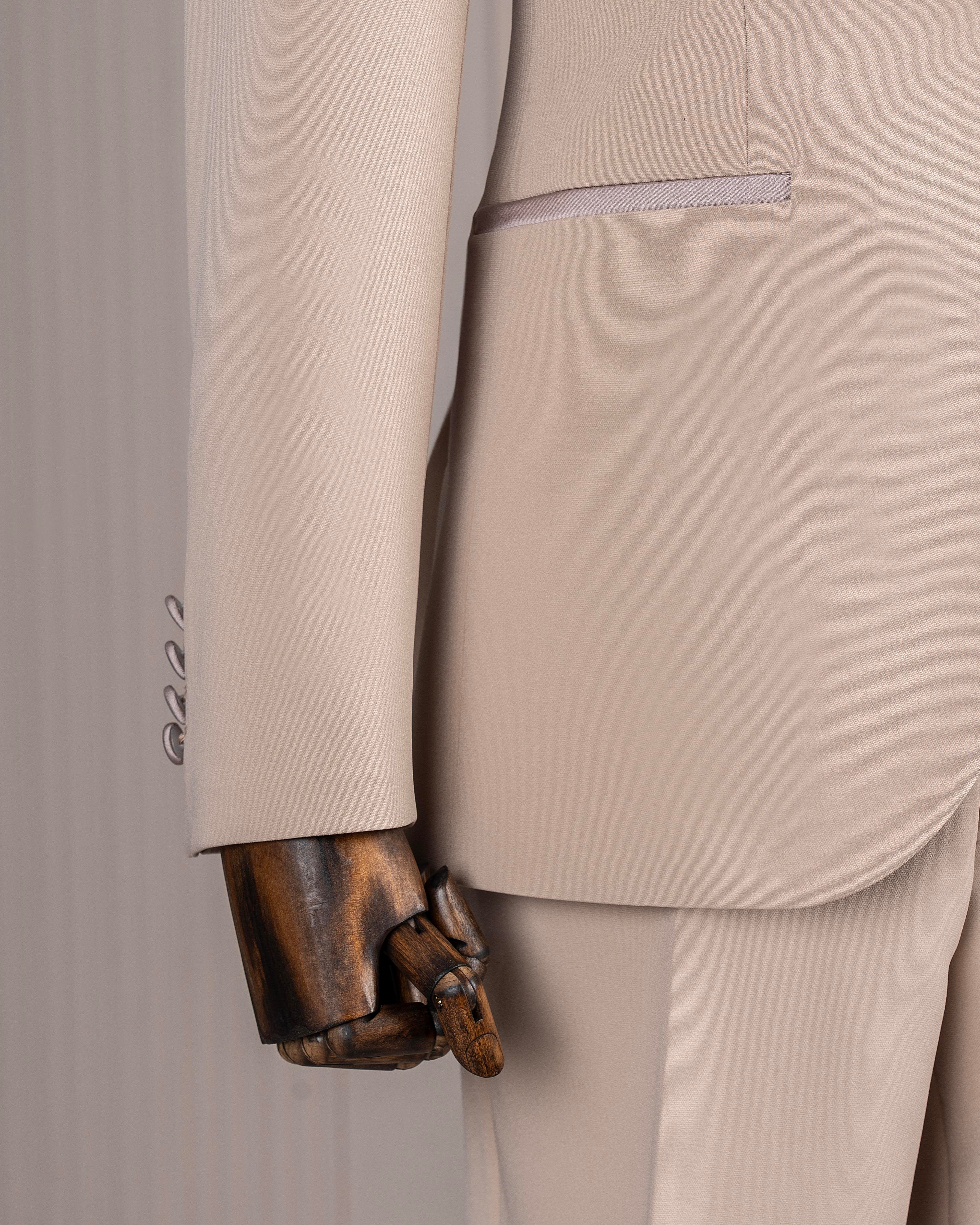 Beige Slim-Fit Tuxedo 3-Piece