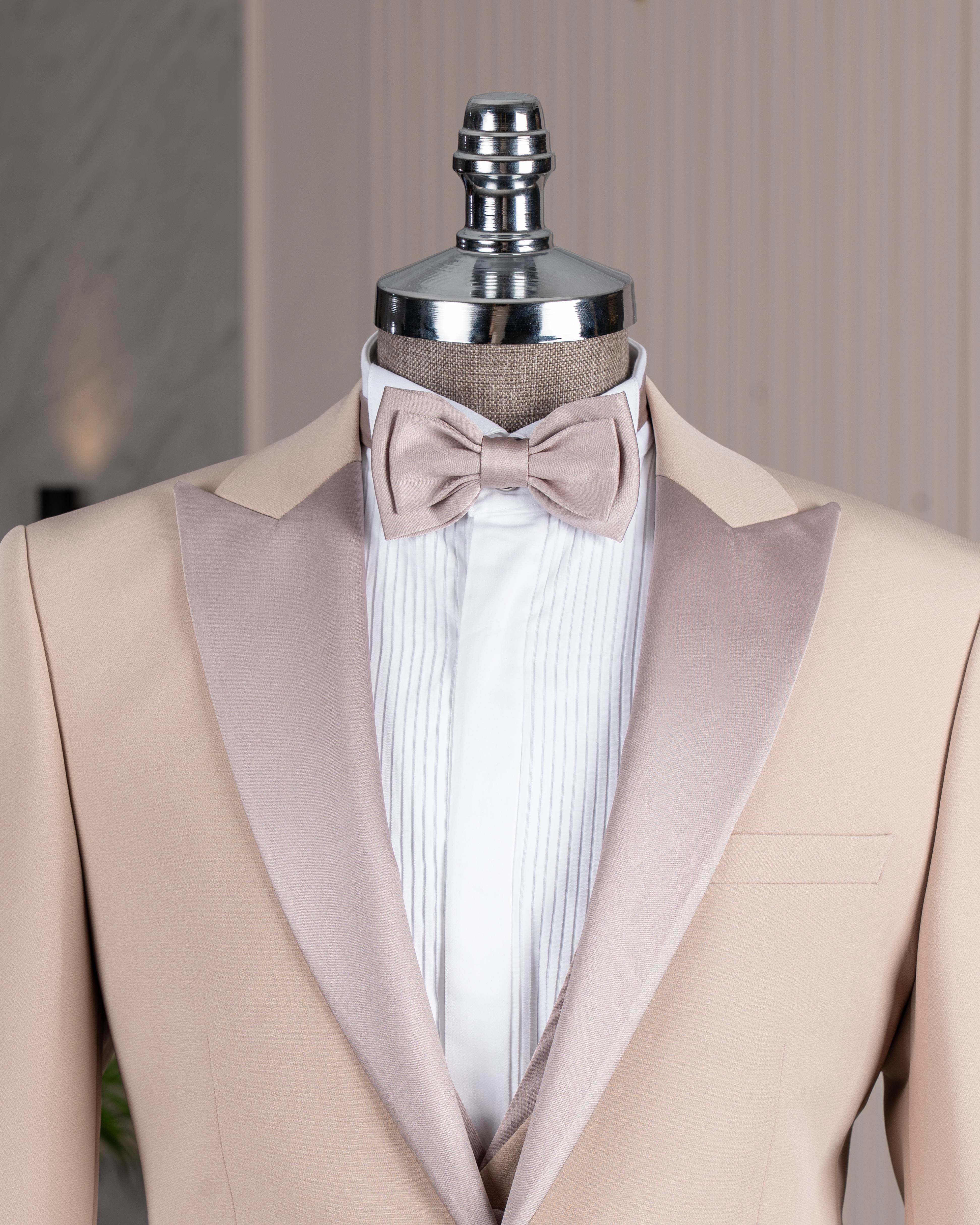 Beige Slim-Fit Tuxedo 3-Piece
