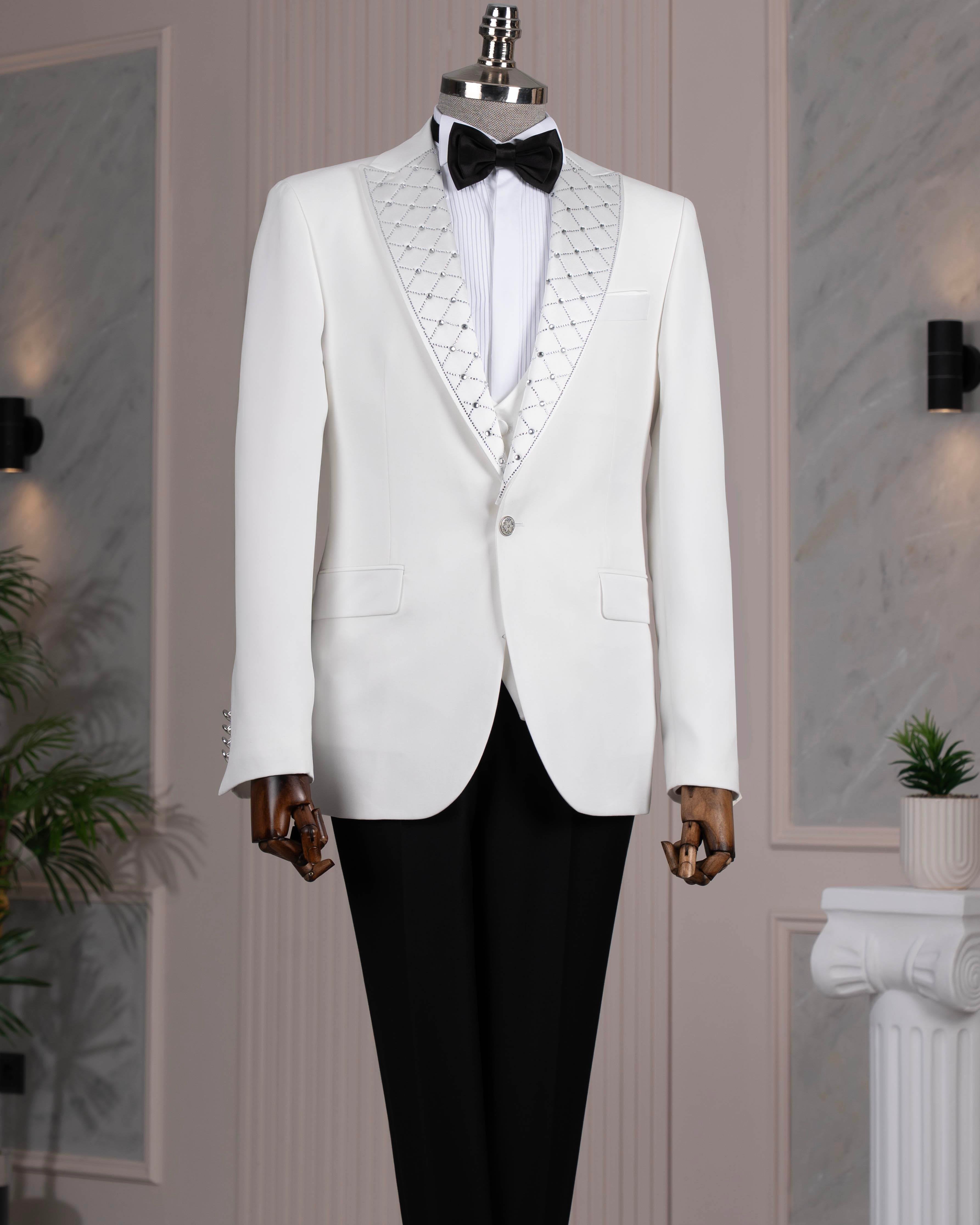 White Slim-Fit Tuxedo 3-Piece