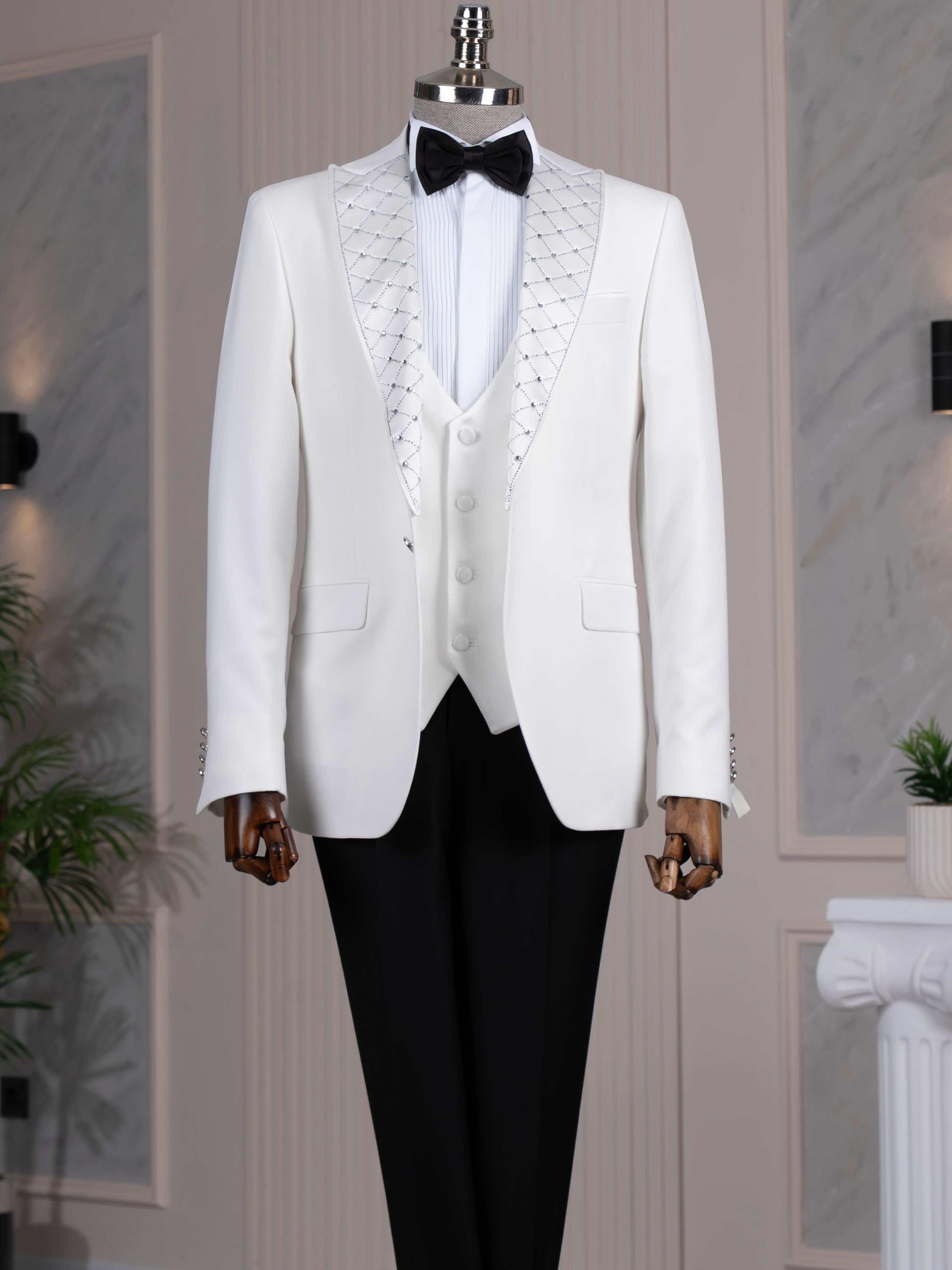 White Slim-Fit Tuxedo 3-Piece
