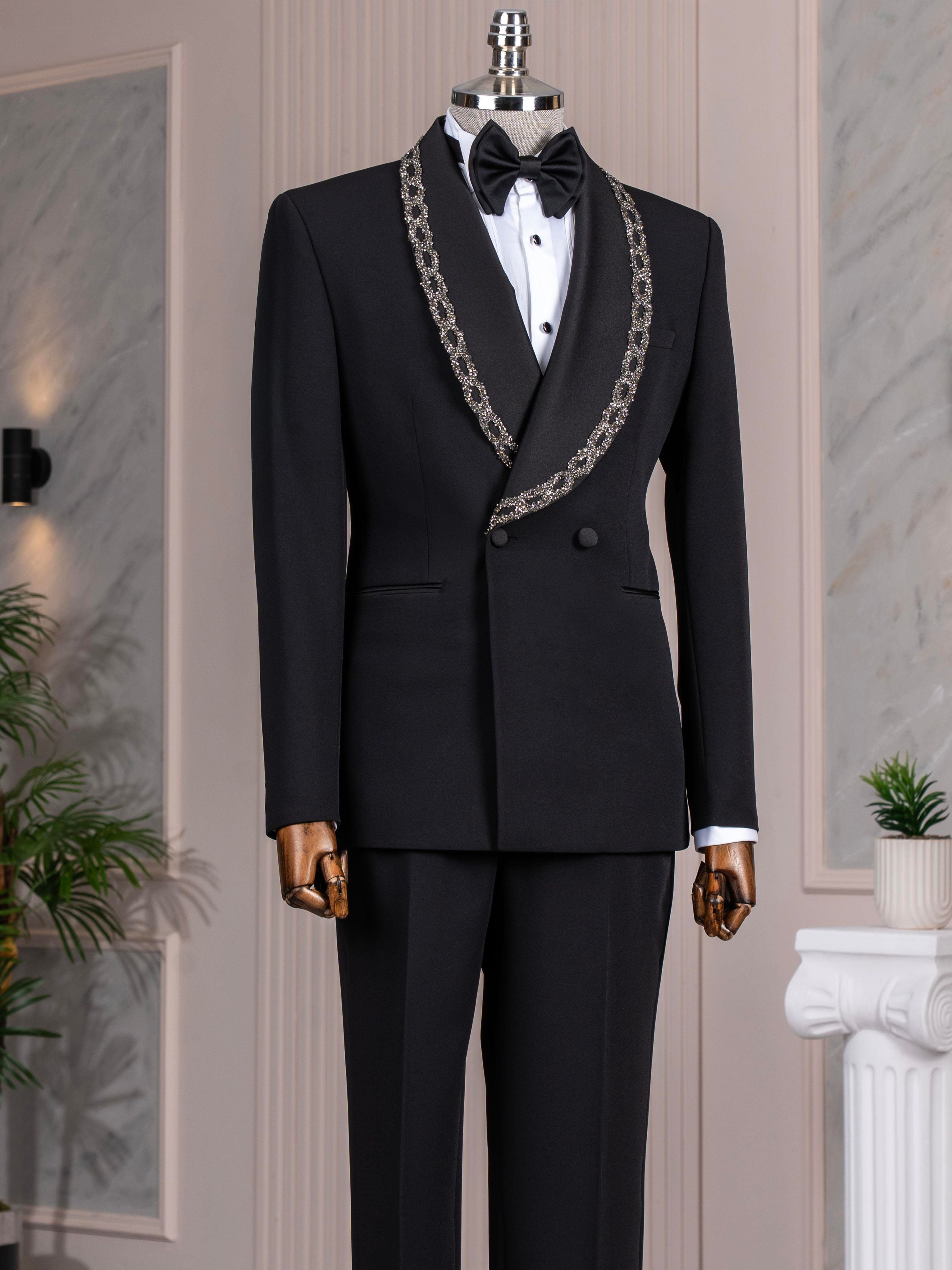 Black Double Breasted Tuxedo 2-Piece