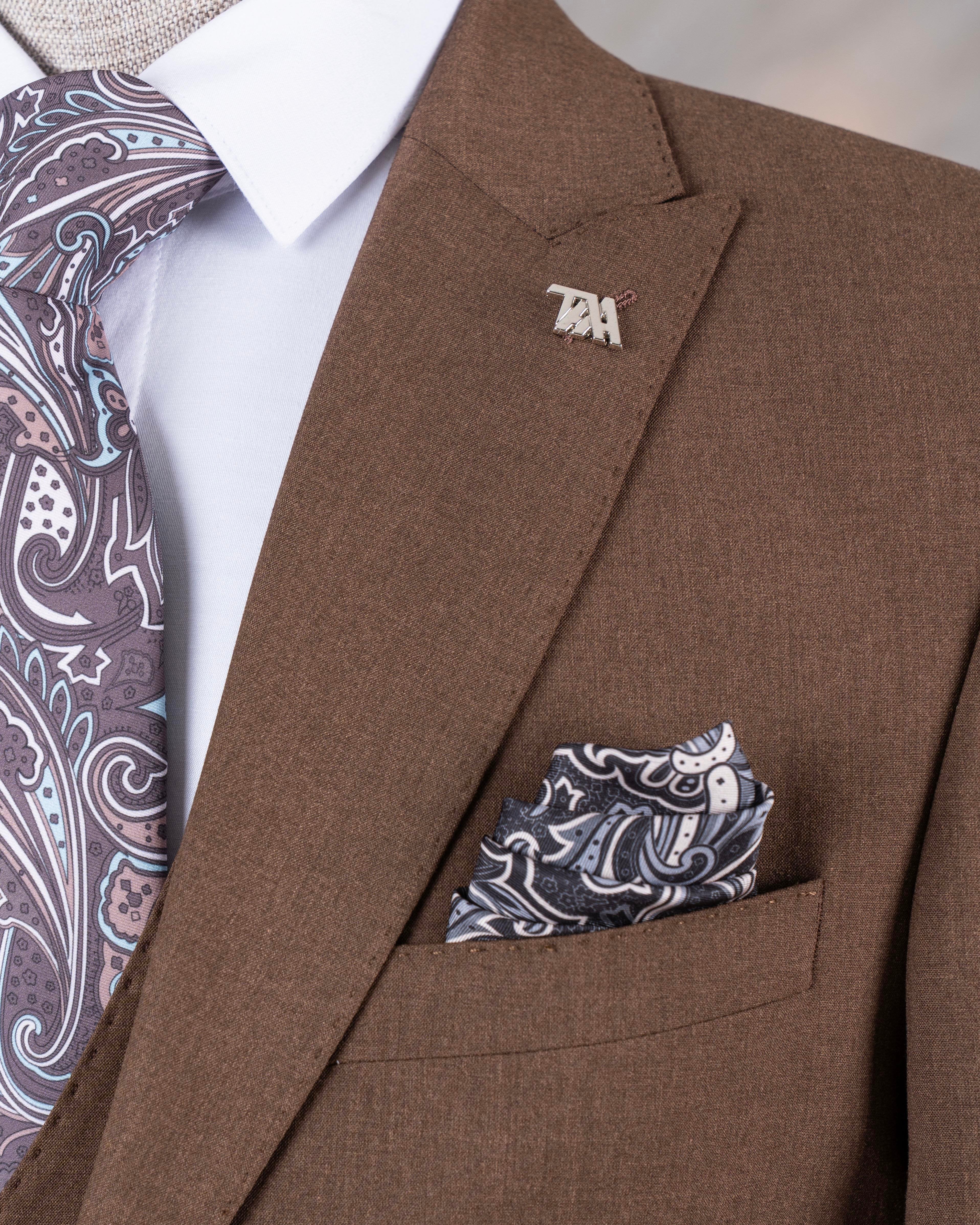 Brown Slim-Fit Suit 3-Piece