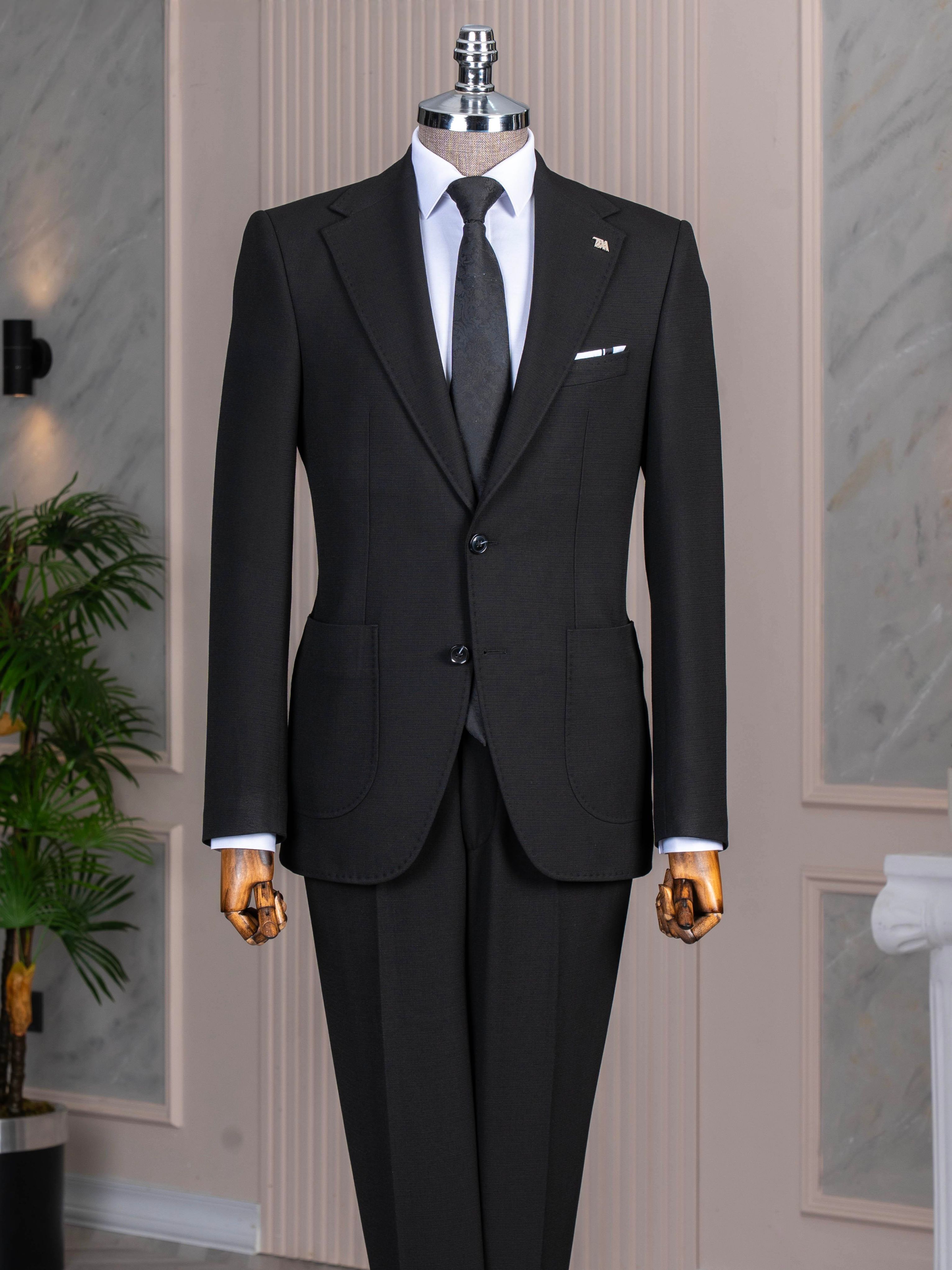 Black Slim-Fit Suit 2-Piece