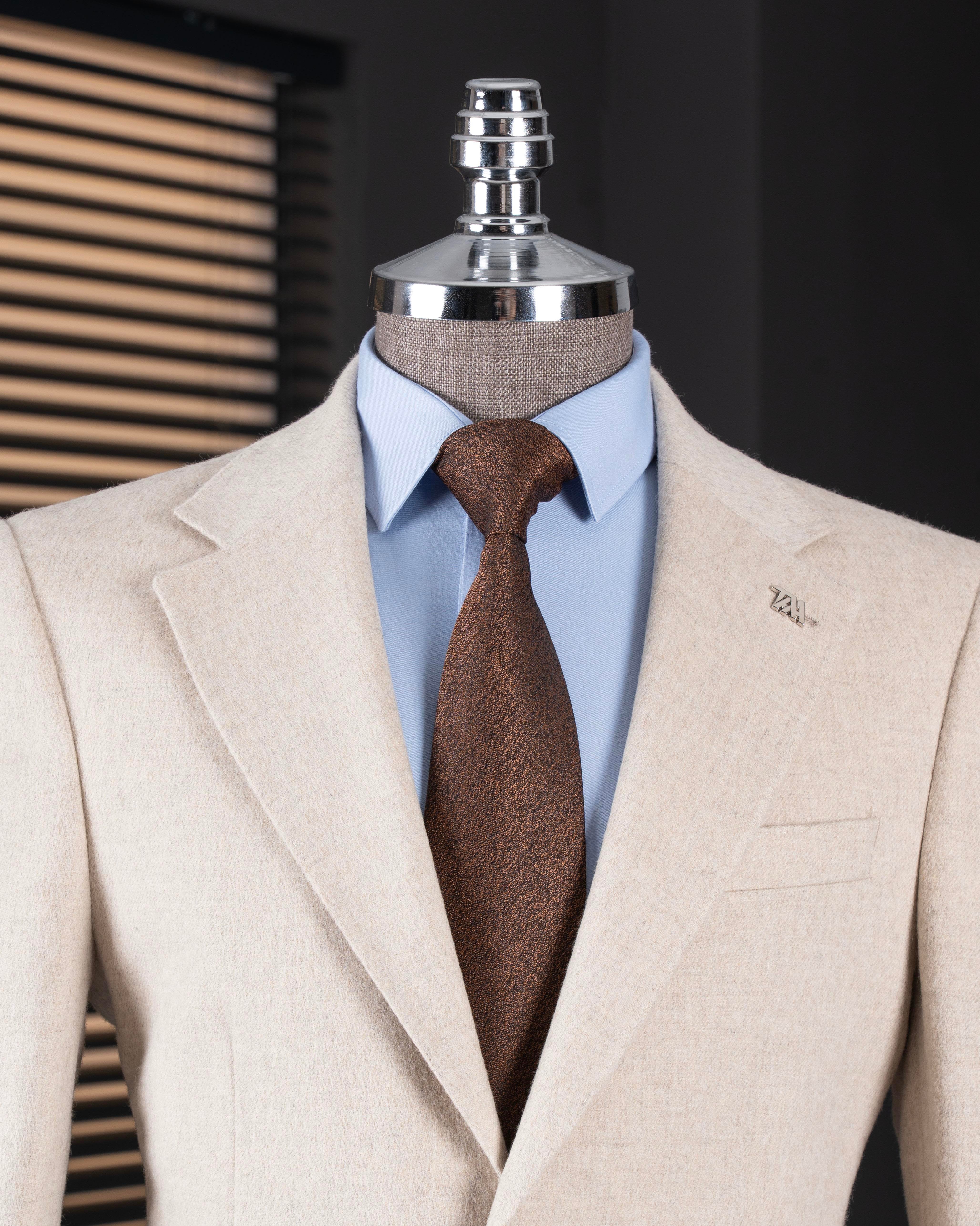 Beige Single Breasted Blazer