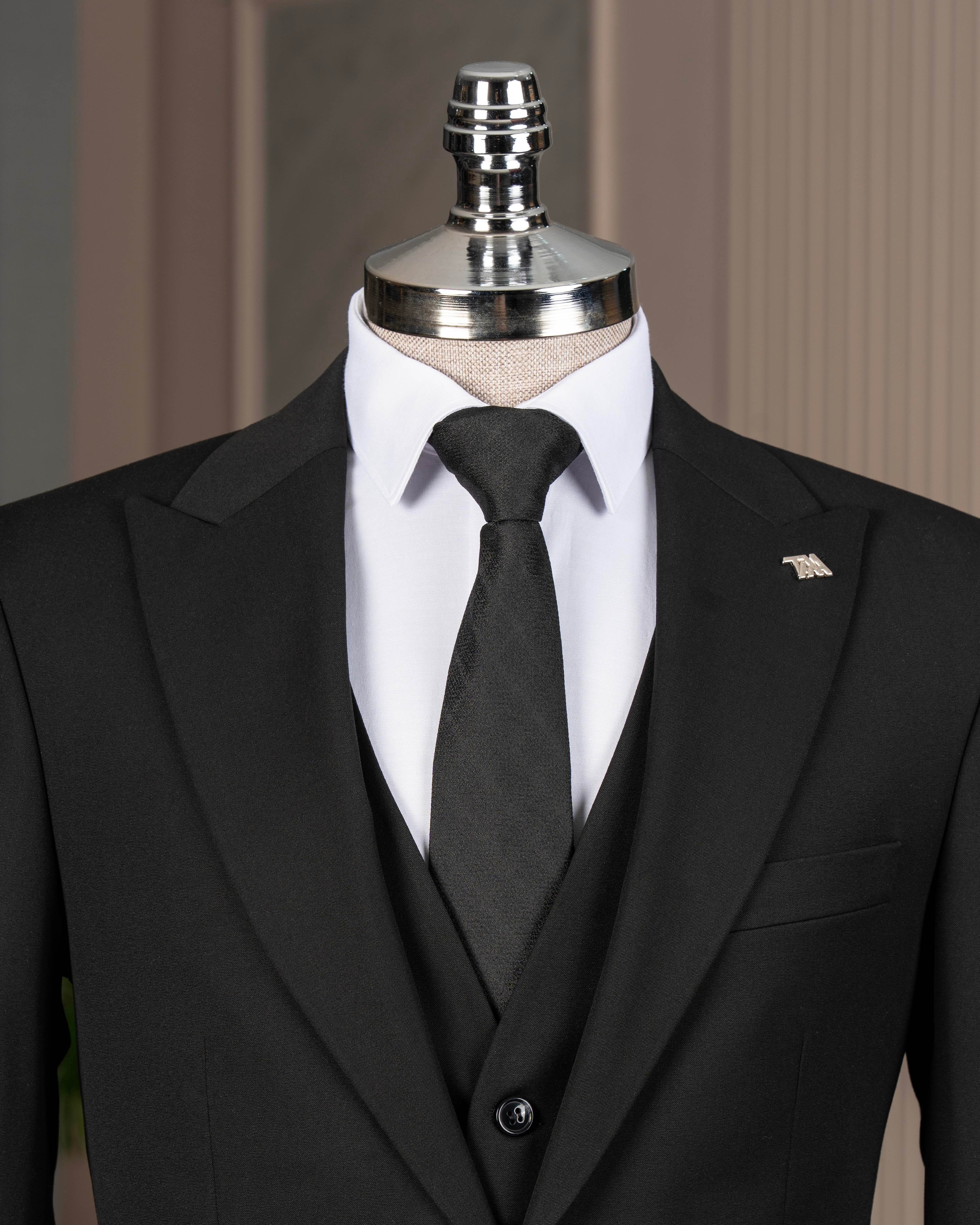 Black Slim-Fit Suit 3-Piece