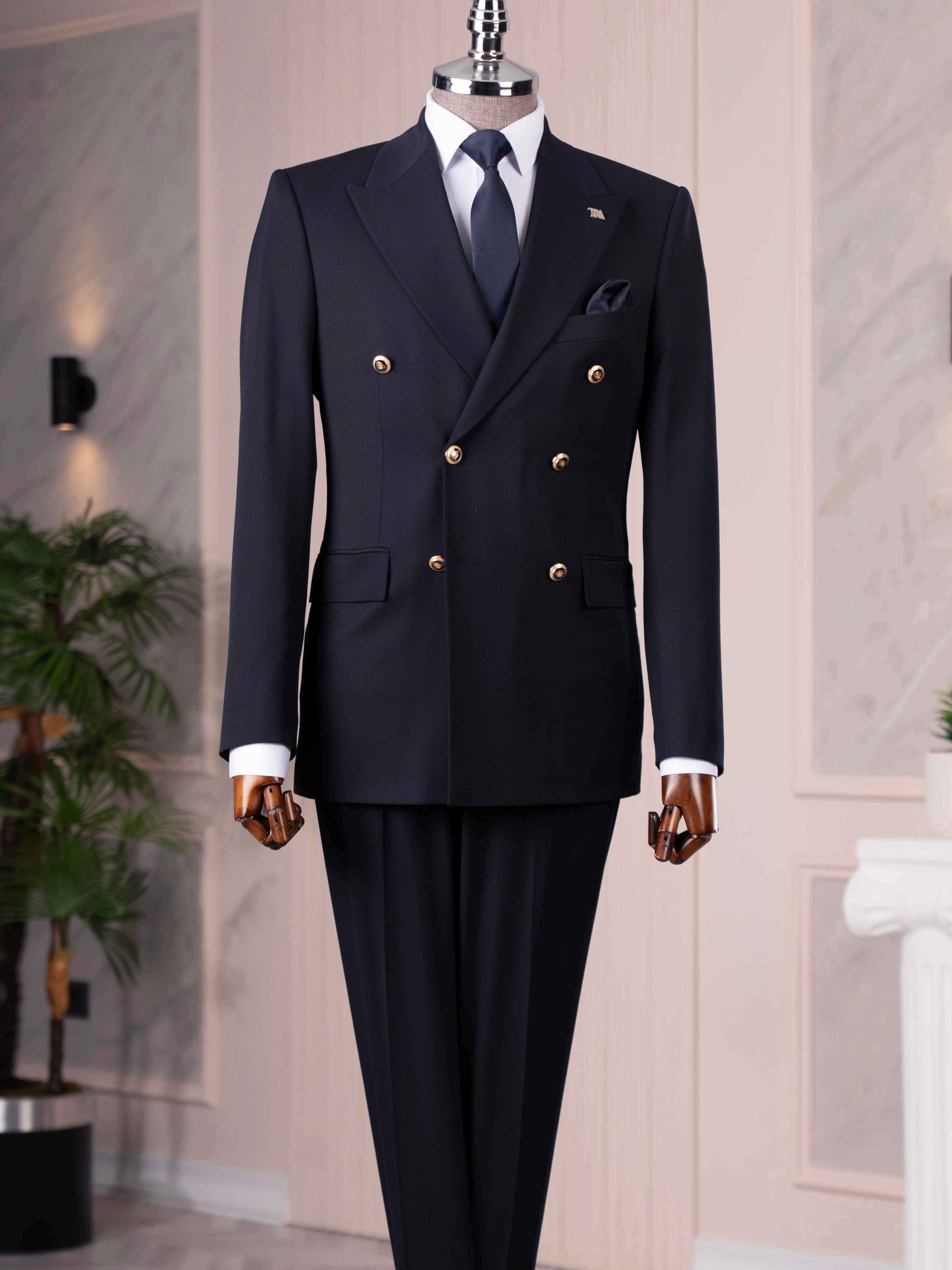 Navy Double Breasted Suit 2-Piece
