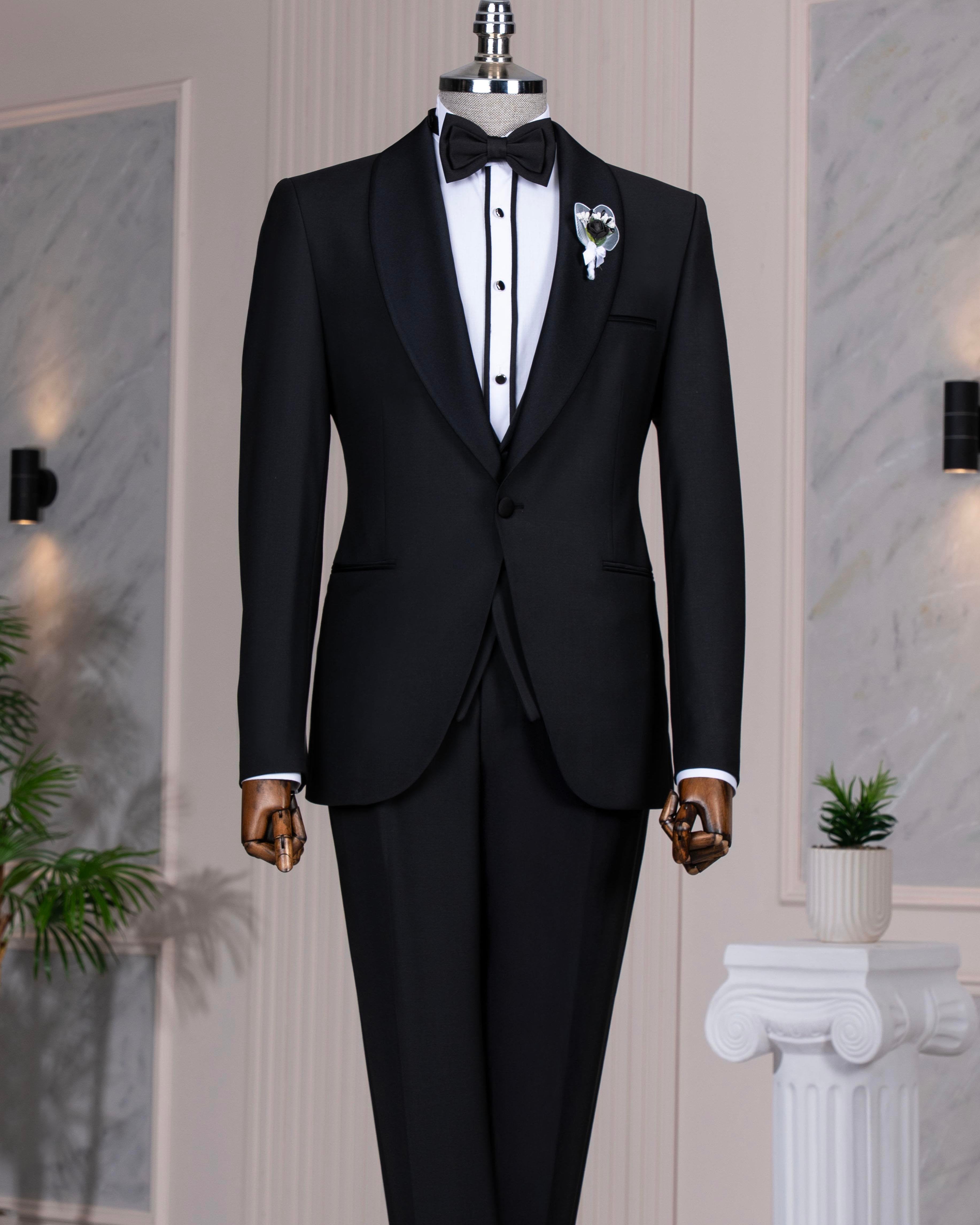Black Slim-Fit Tuxedo 3-Piece