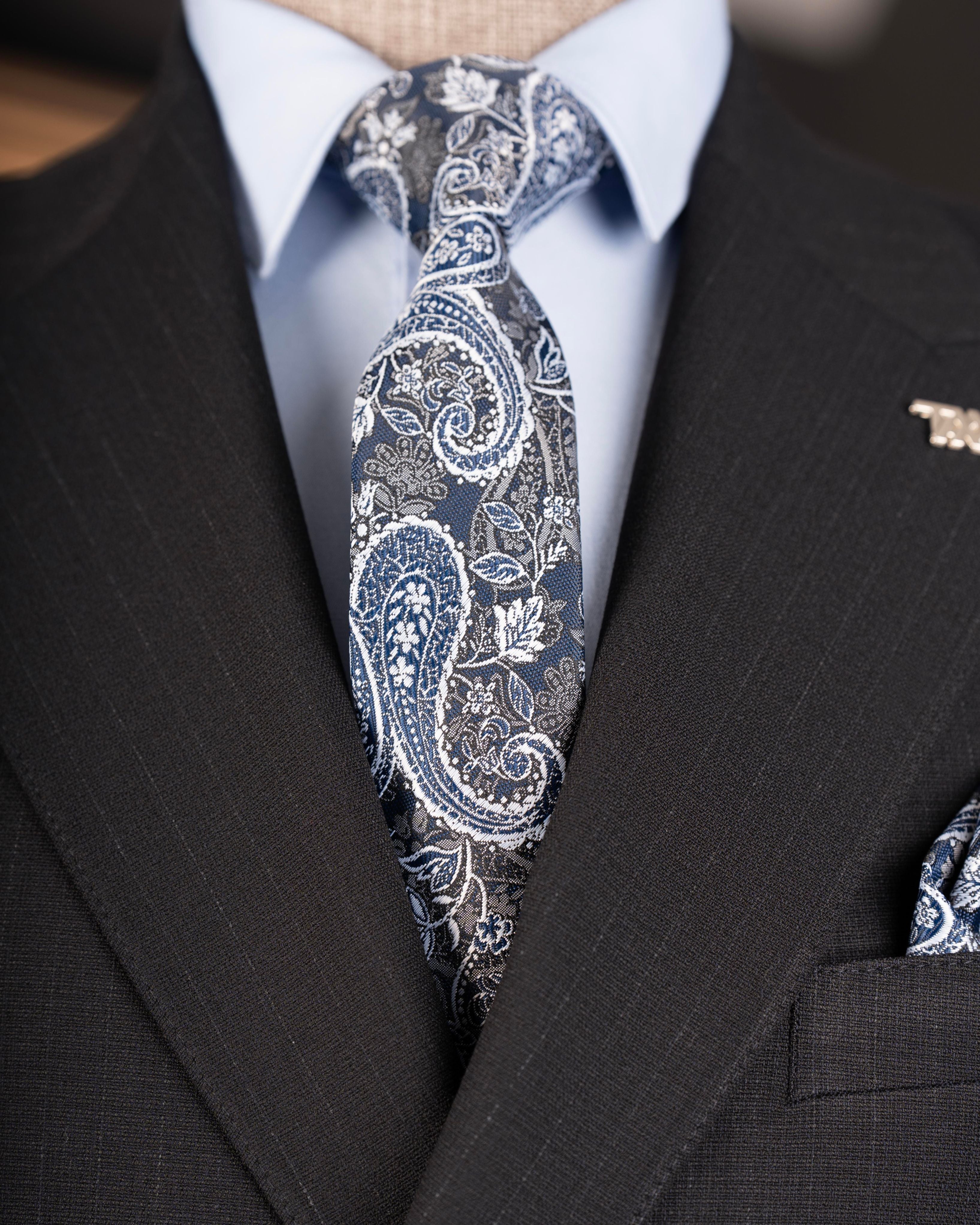 Navy Striped Double Breasted Suit 2-Piece