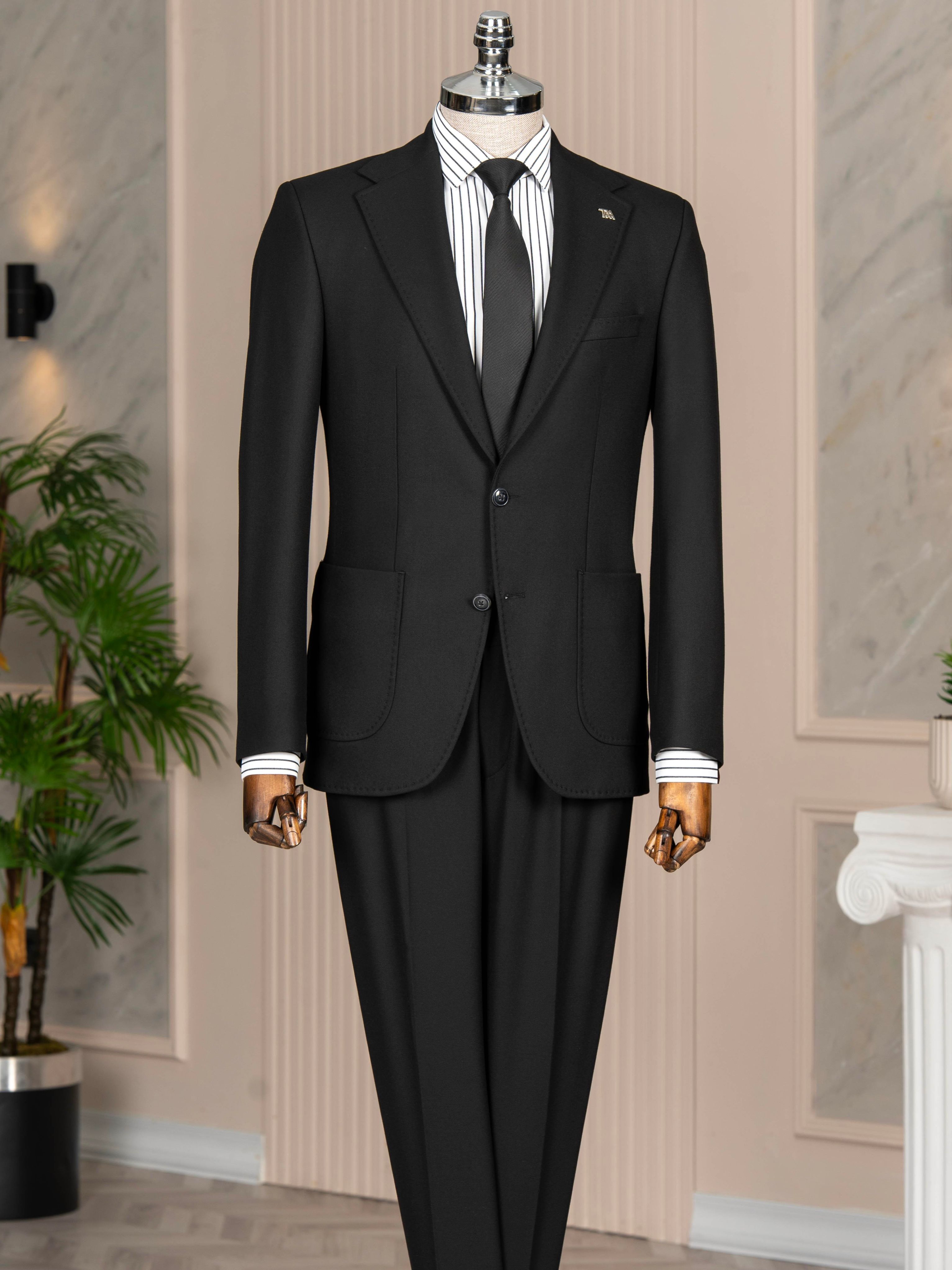 Black Slim-Fit Suit 2-Piece