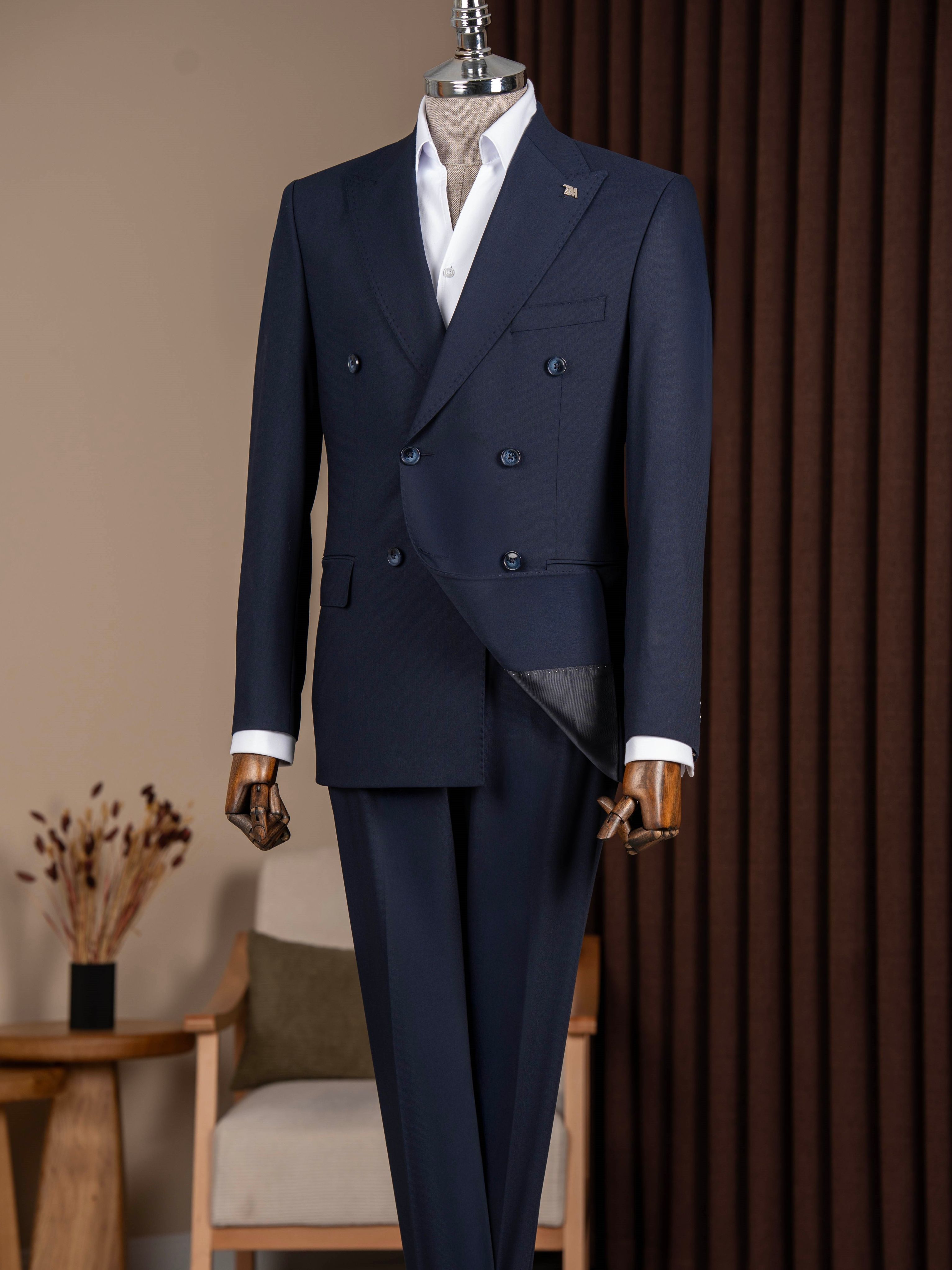 Navy Double Breasted Suit 2-Piece