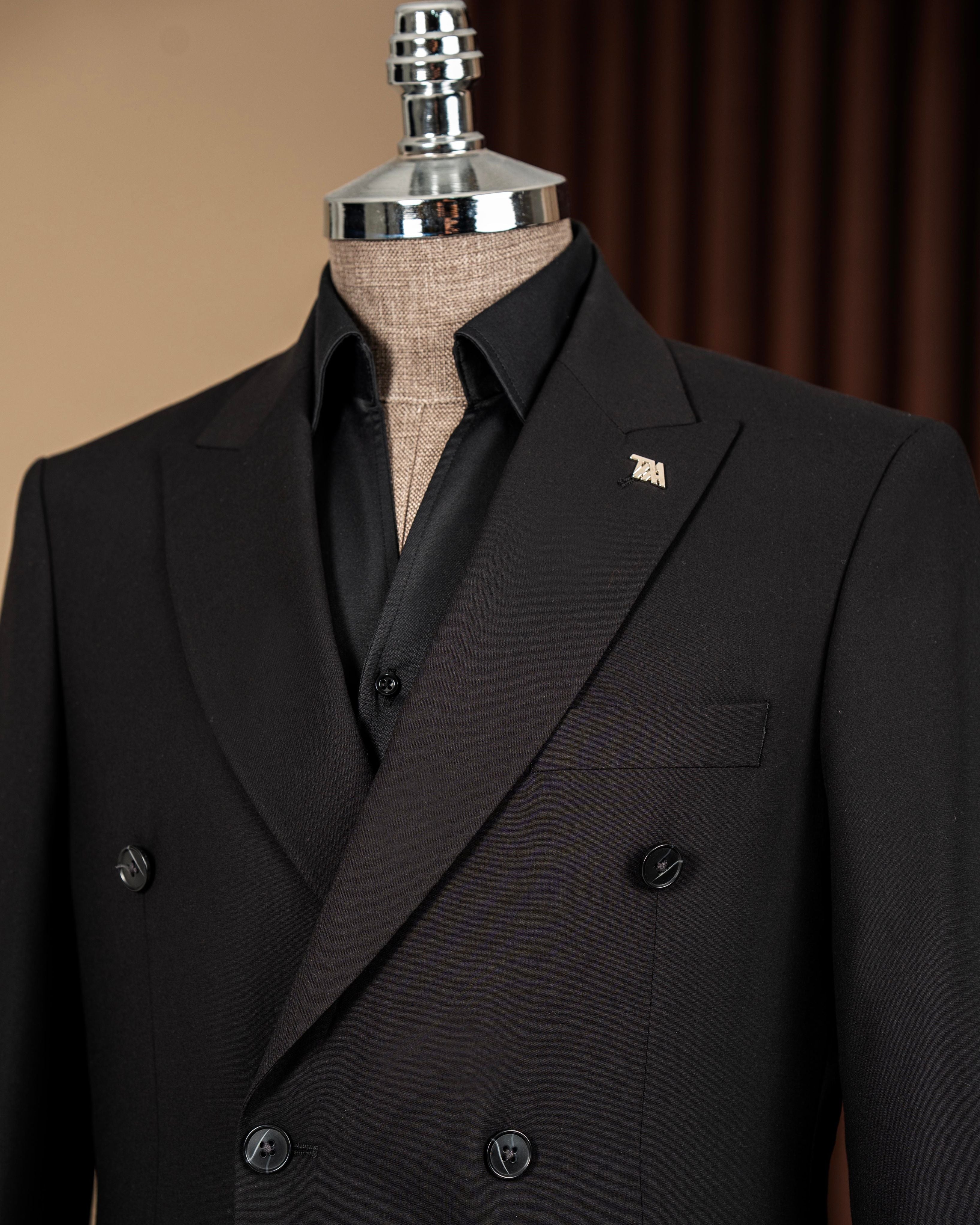 Black Double Breasted Suit 2-Piece