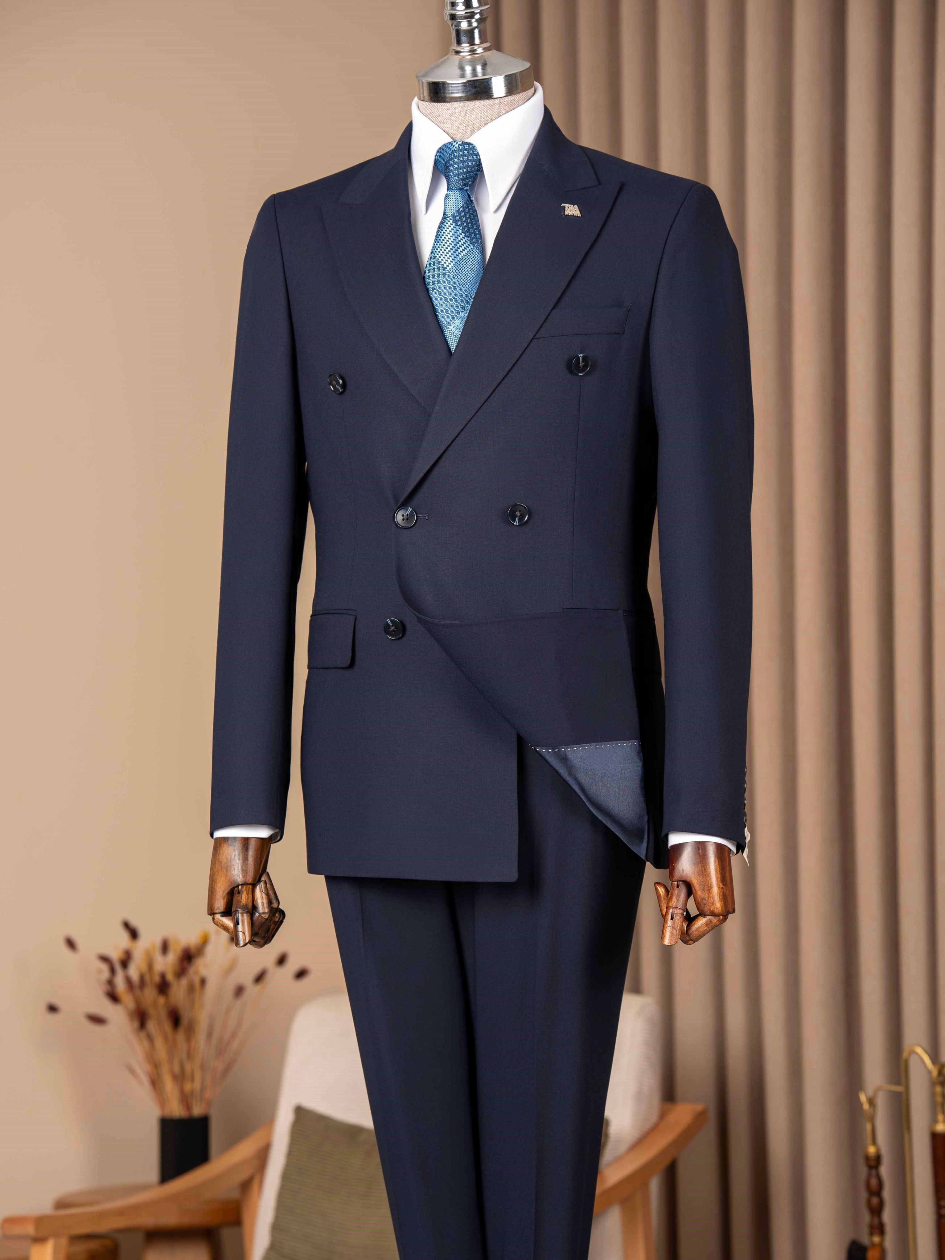 Navy Double Breasted Suit 2-Piece