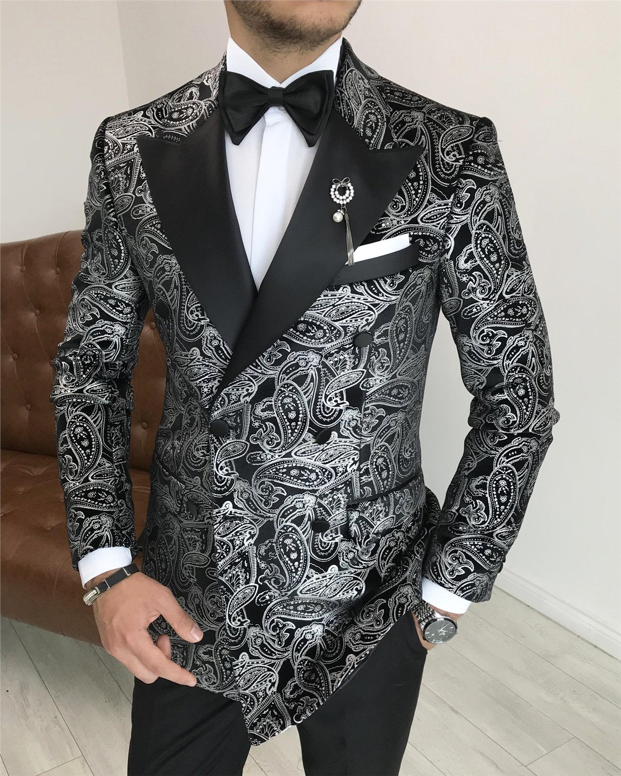 Grey Double Breasted Tuxedo 2-Piece