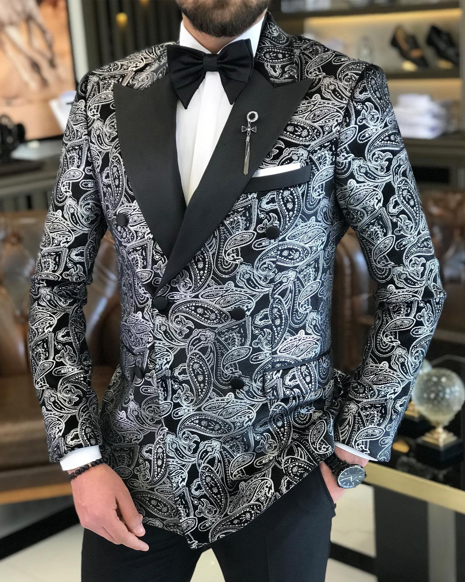 Grey Double Breasted Tuxedo 2-Piece