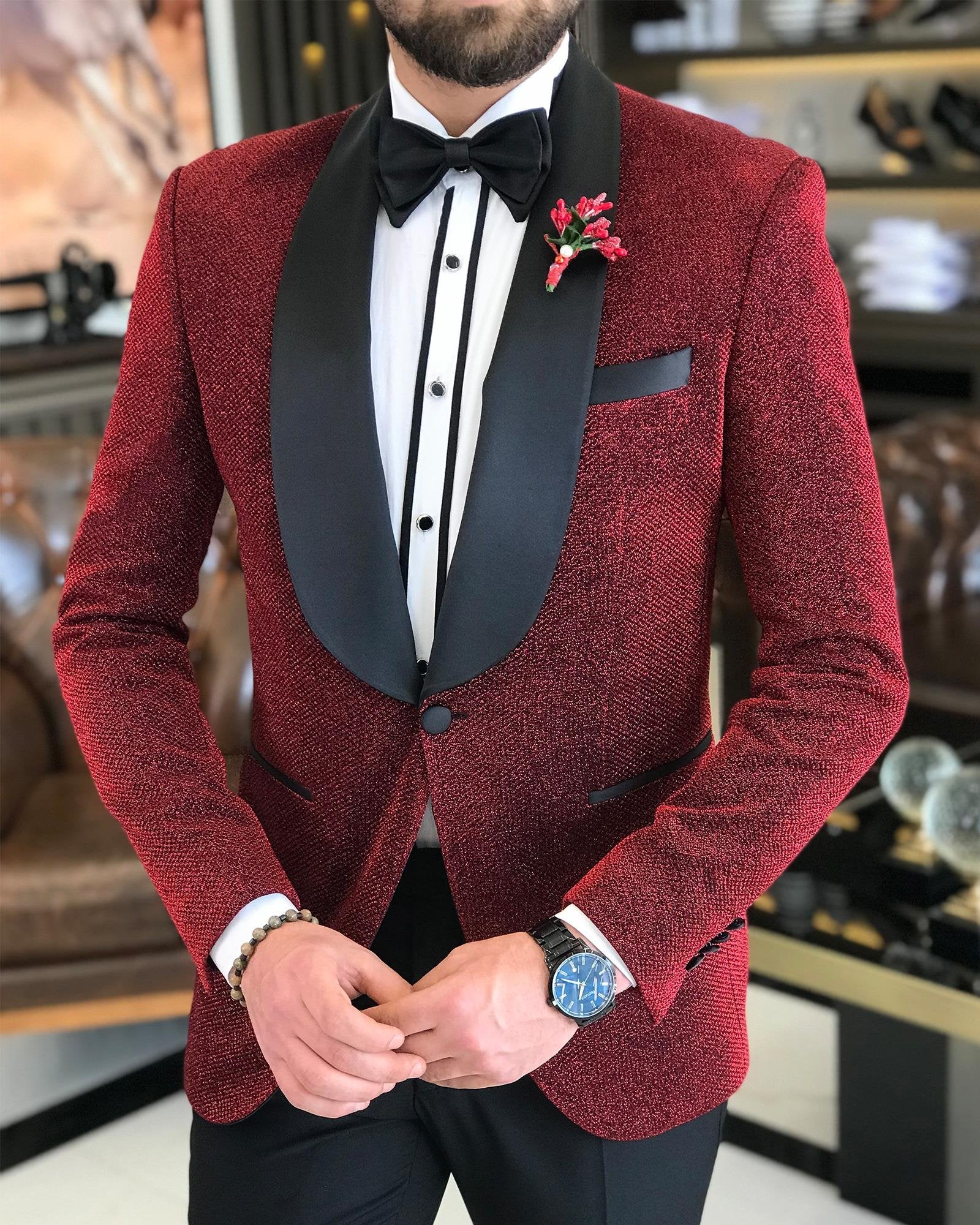 Bordeaux Slim-Fit Tuxedo 2-Piece
