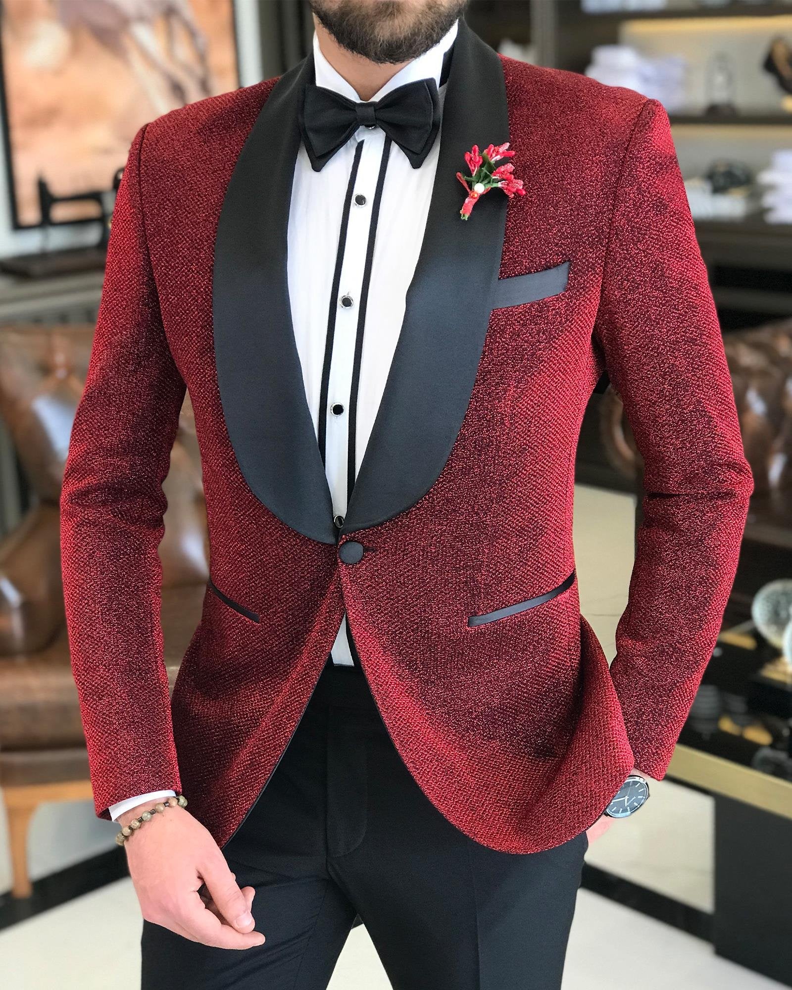 Bordeaux Slim-Fit Tuxedo 2-Piece