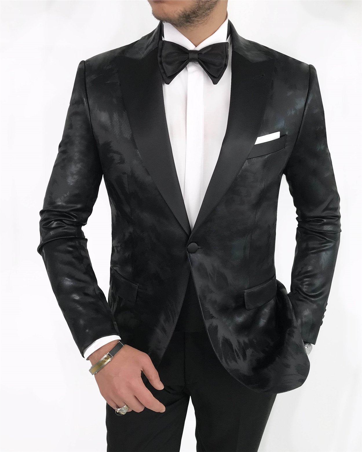 Black Slim-Fit Tuxedo 2-Piece