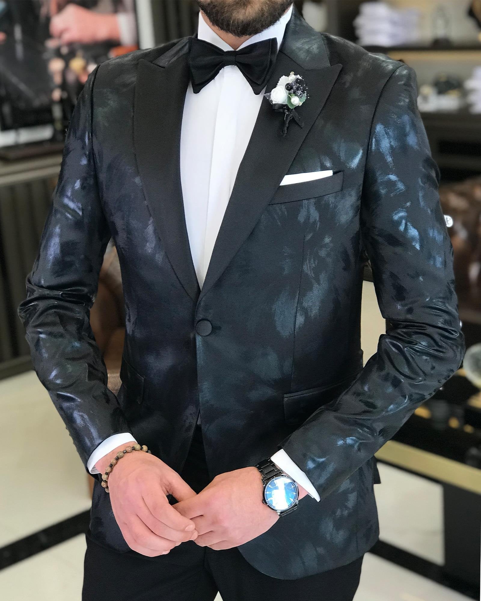 Black Slim-Fit Tuxedo 2-Piece