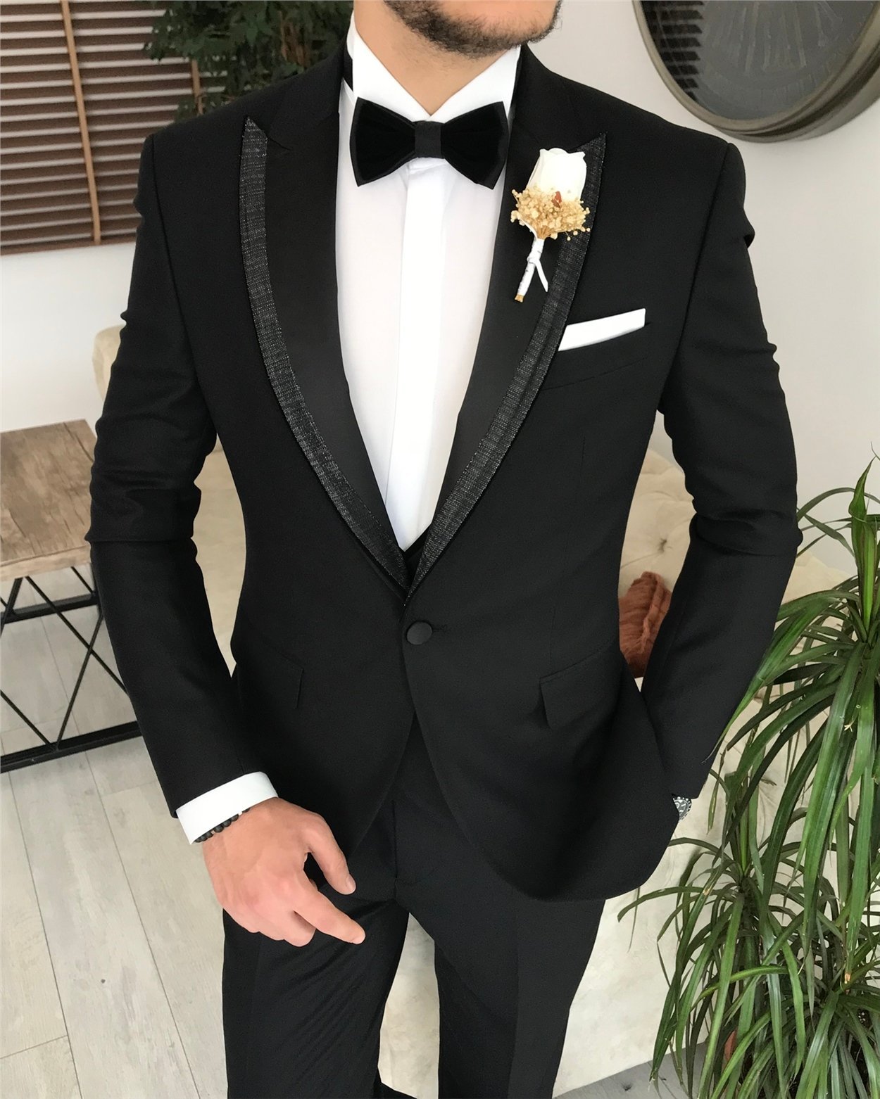 Black Slim-Fit Tuxedo 3-Piece