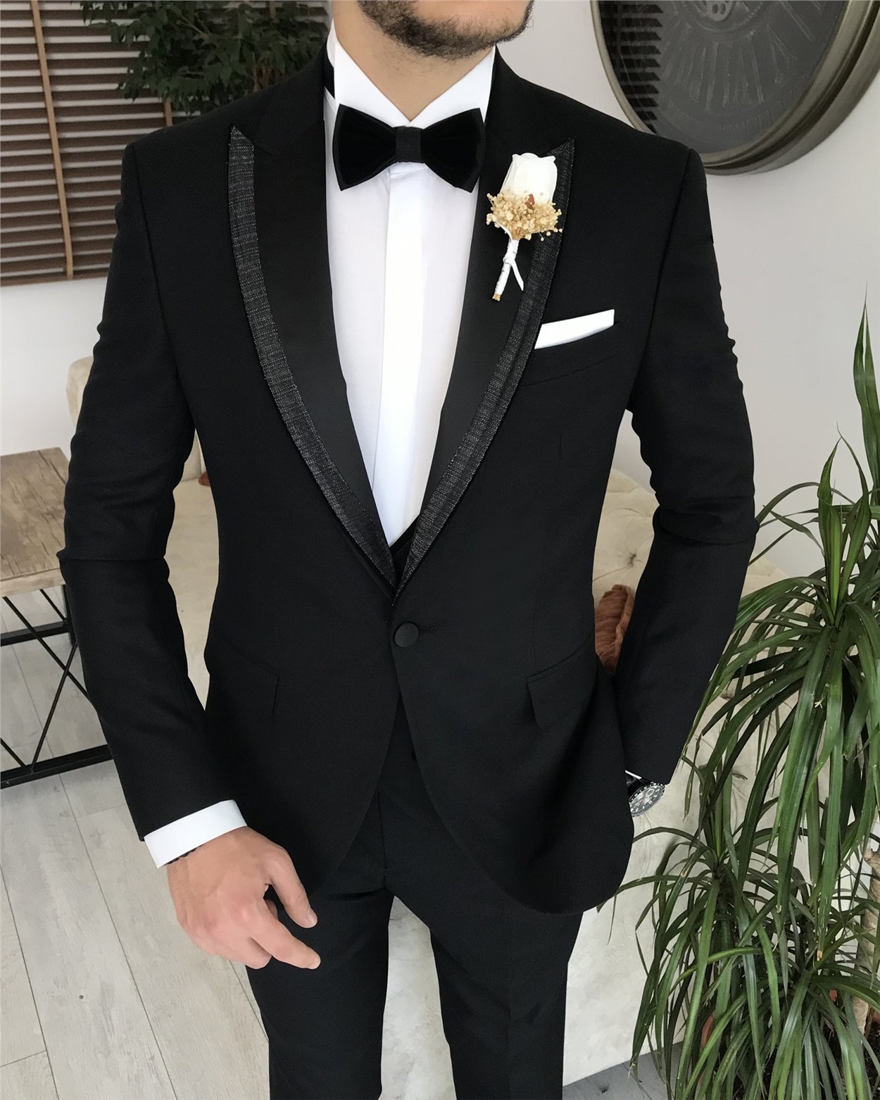 Black Slim-Fit Tuxedo 3-Piece