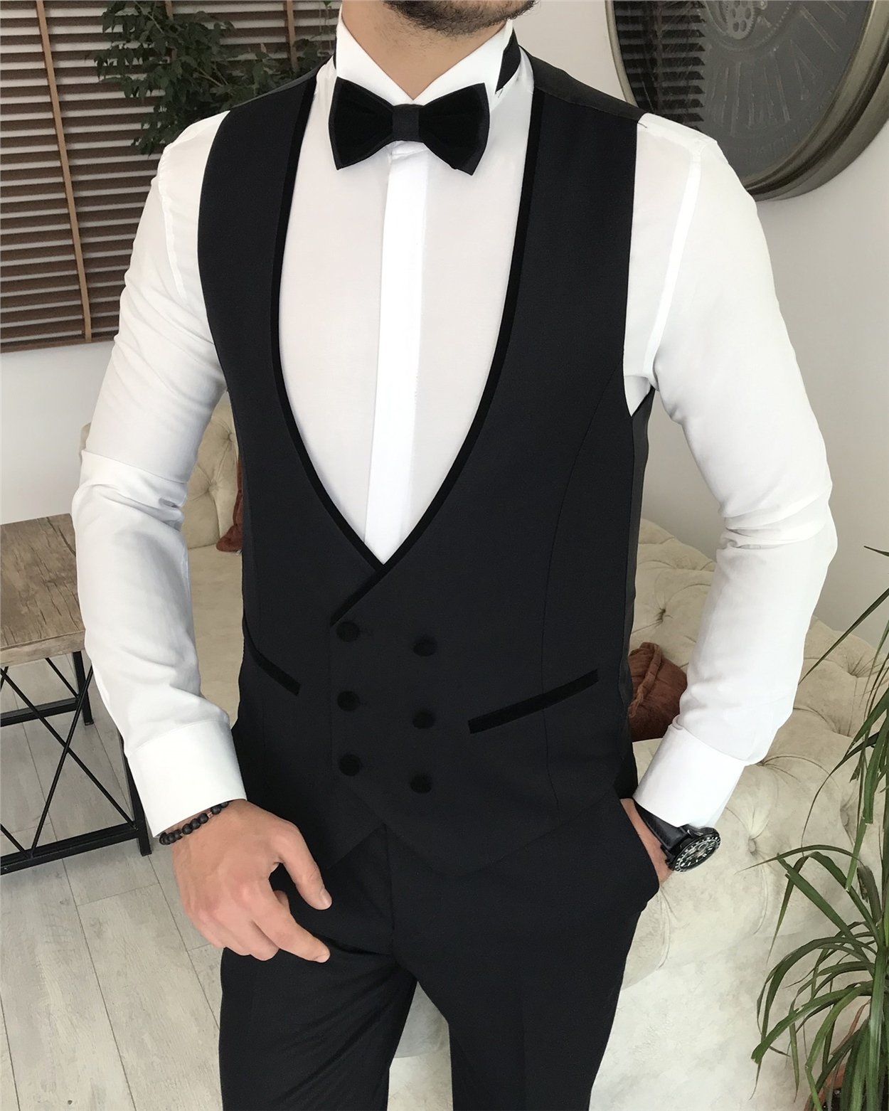 Black Slim-Fit Tuxedo 3-Piece