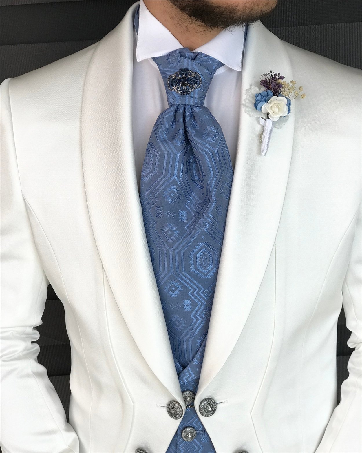 White Slim-Fit Tuxedo 3-Piece