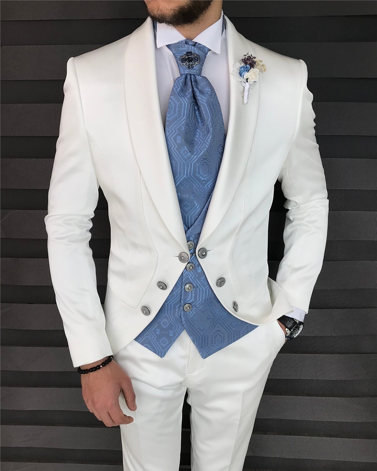 White Slim-Fit Tuxedo 3-Piece
