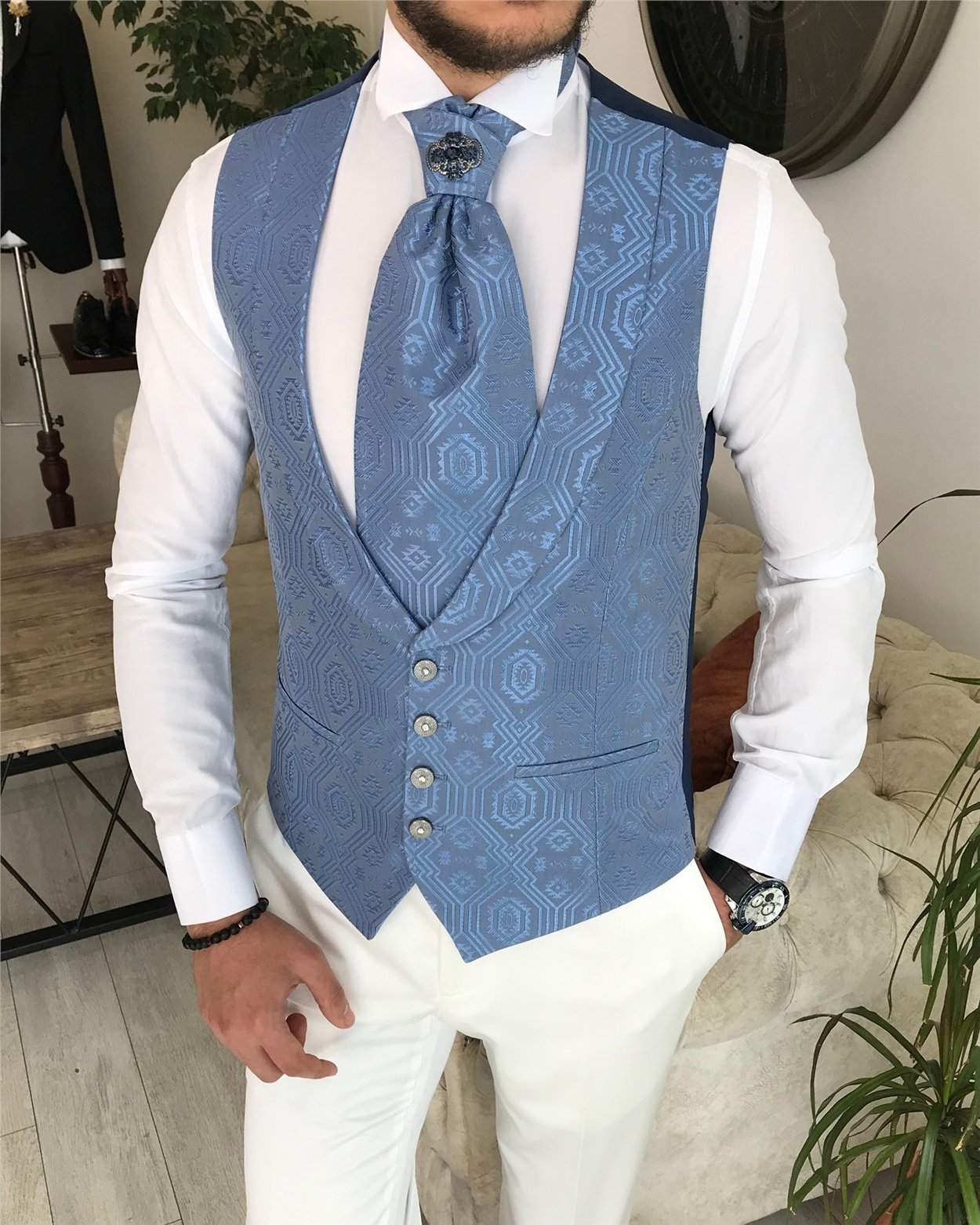 White Slim-Fit Tuxedo 3-Piece