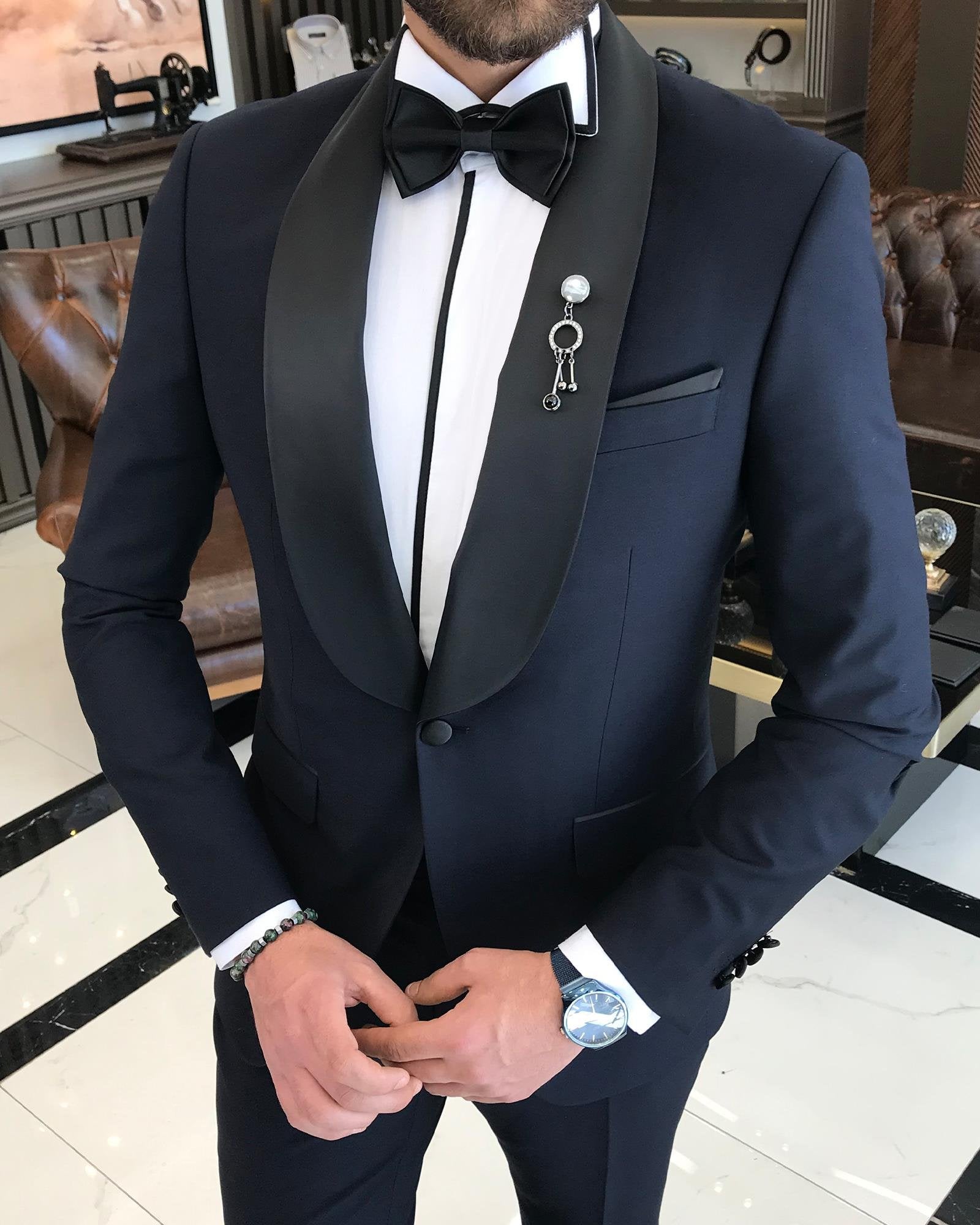 Navy Slim-Fit Tuxedo 2-Piece