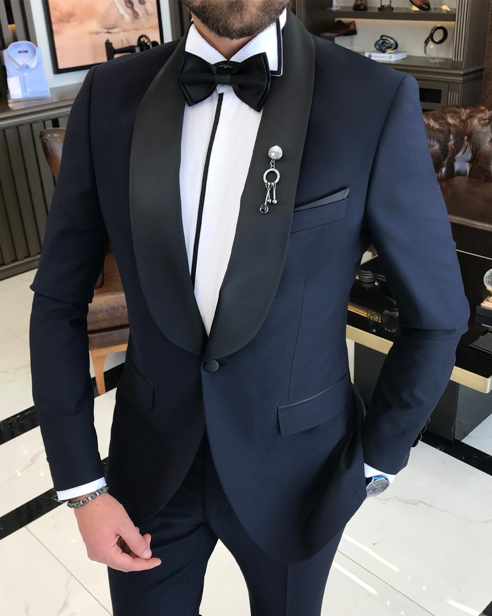 Navy Slim-Fit Tuxedo 2-Piece