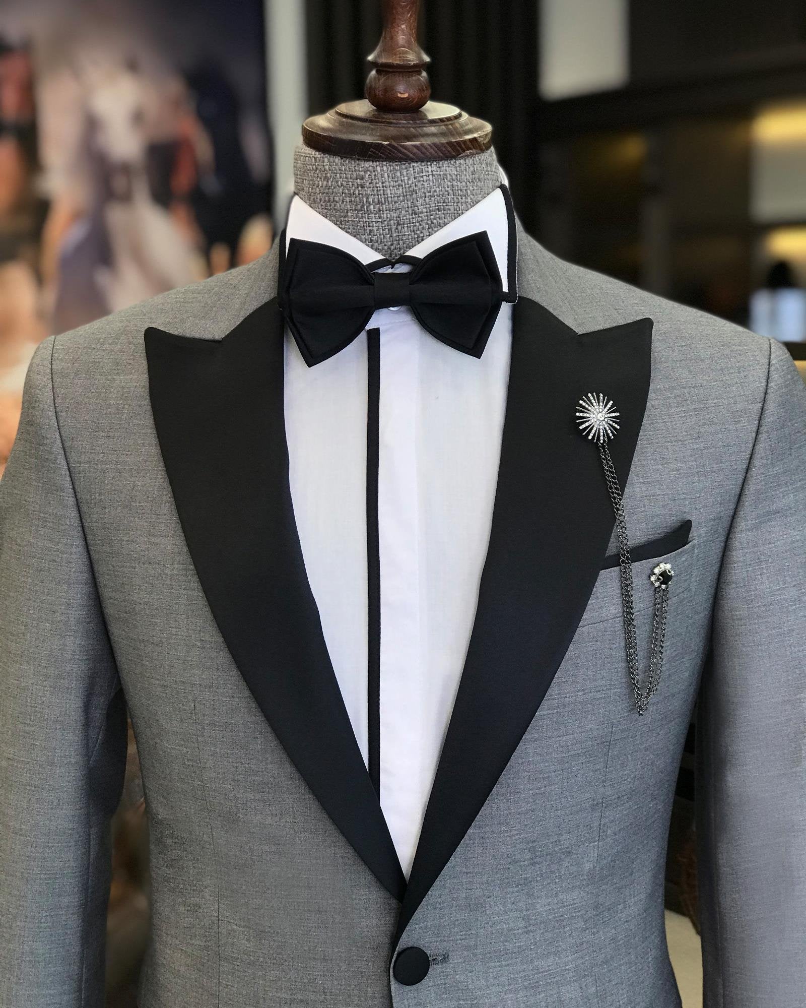 Grey Slim-Fit Tuxedo 2-Piece