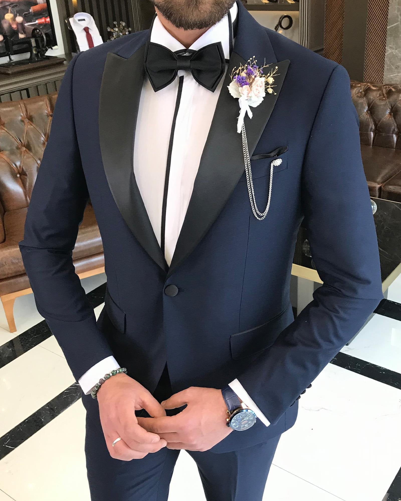 Navy Slim-Fit Tuxedo 2-Piece
